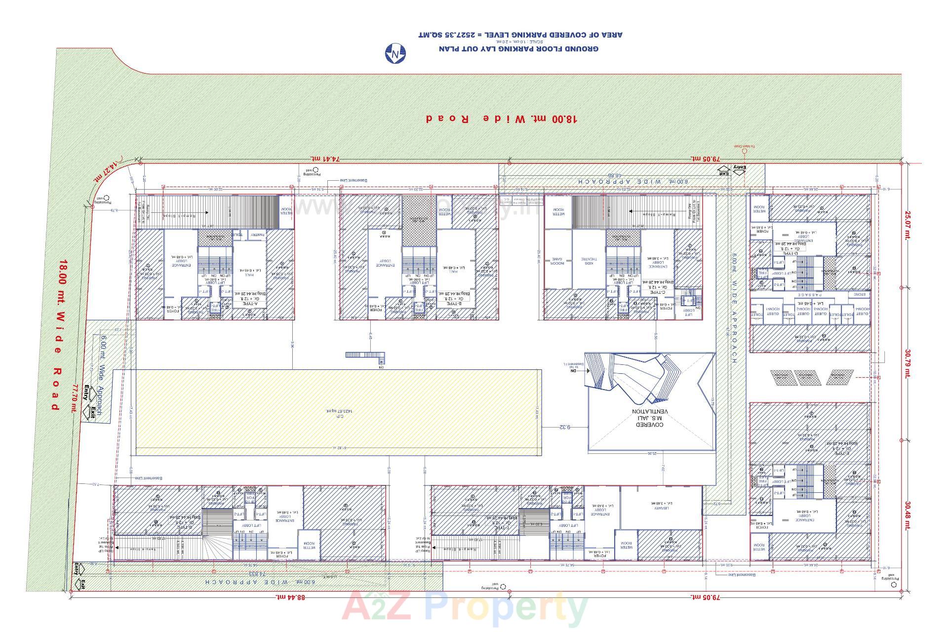 Layout of real estate project Rajhans Altezza located at Vesu, Surat, Gujarat