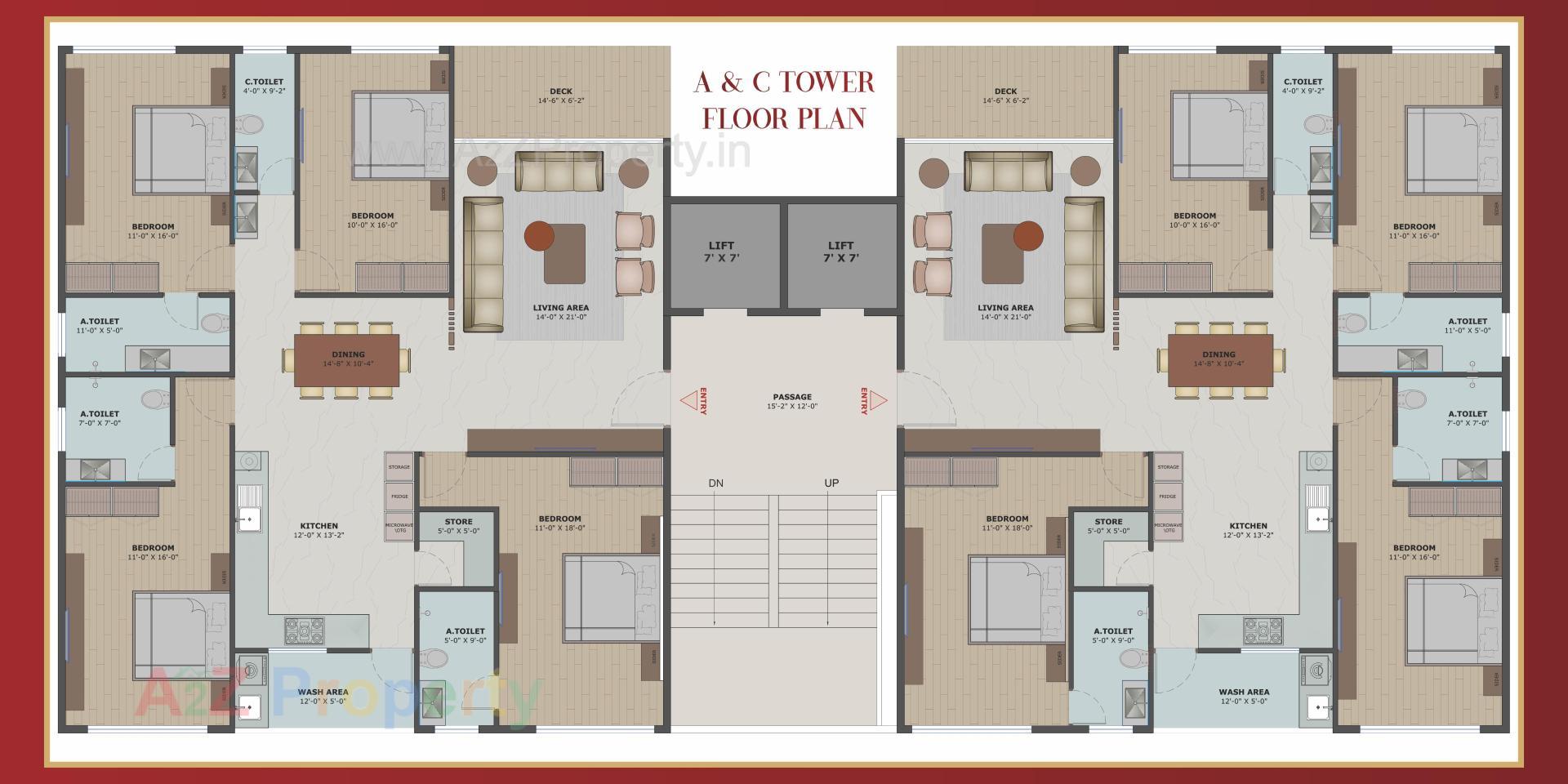 Layout of real estate project Rajhans Corazo located at Vesu, Surat, Gujarat
