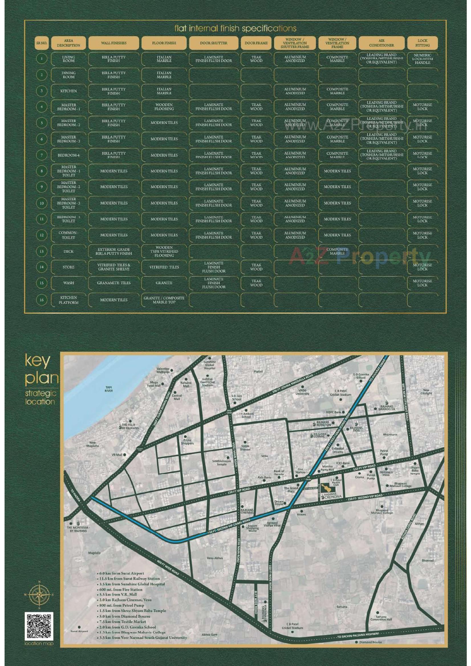  of real estate project Rajhans Cremona located at Vesu, Surat, Gujarat