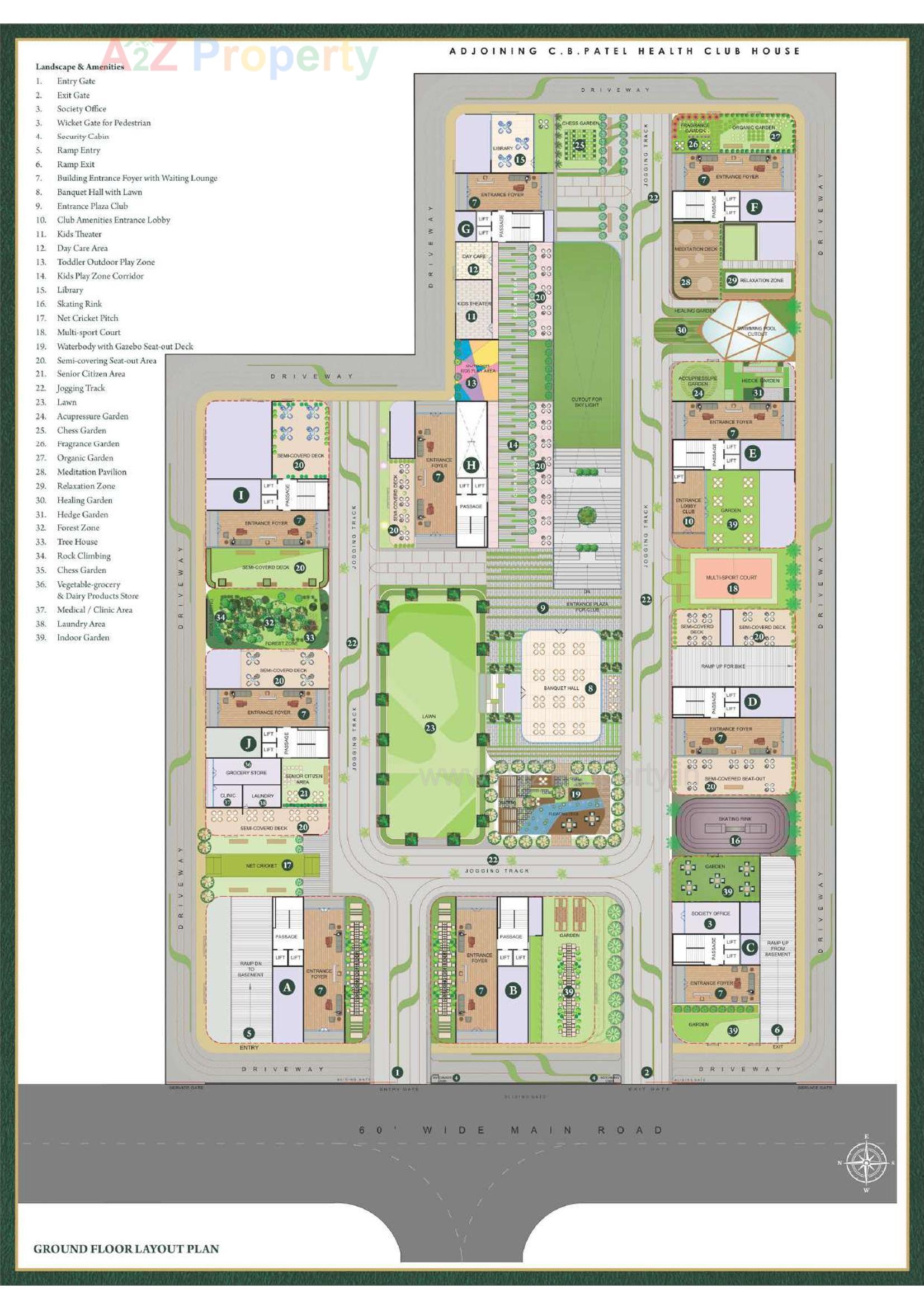 Layout of real estate project Rajhans Cremona located at Vesu, Surat, Gujarat