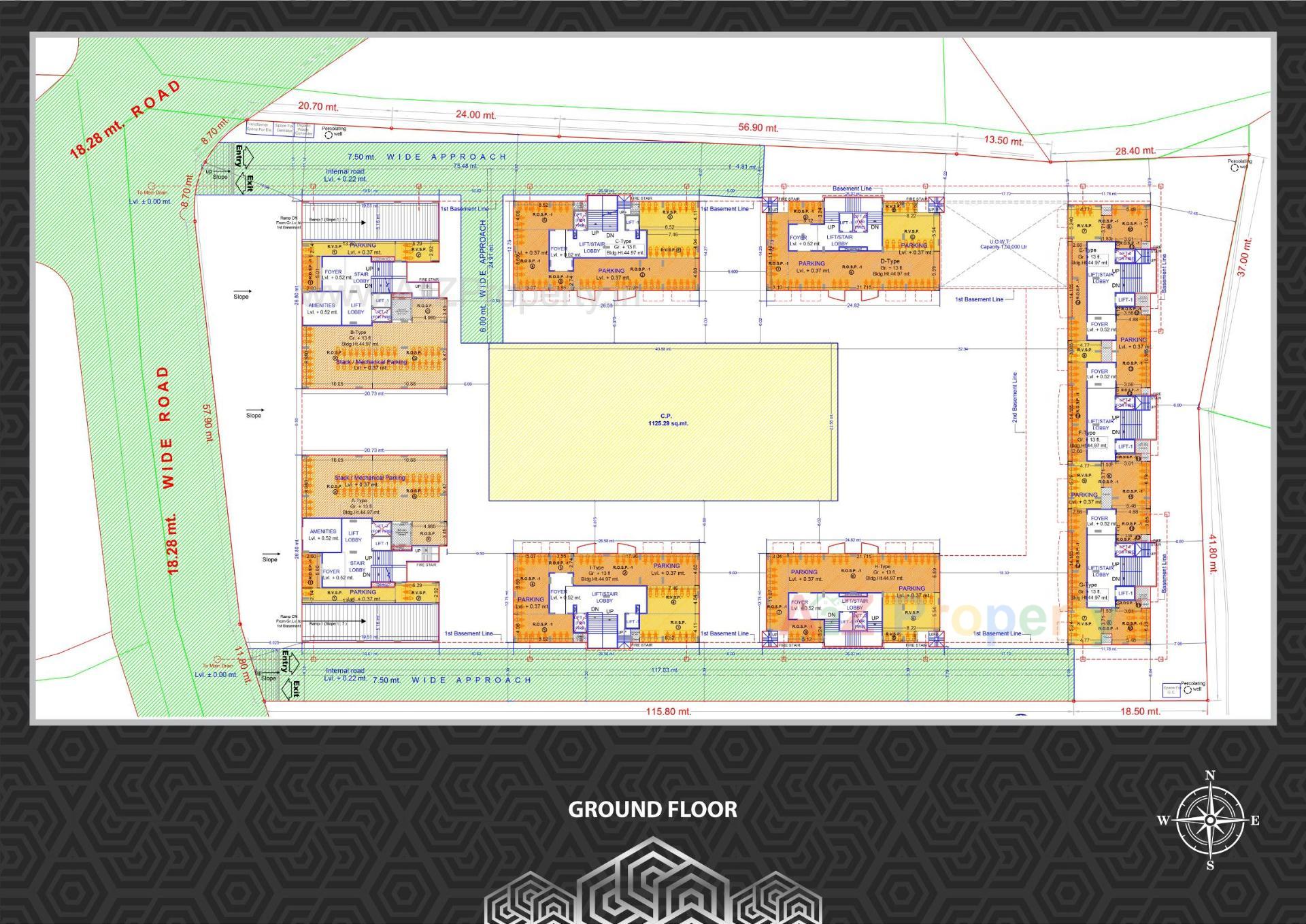 Layout of real estate project Rajhans Creston located at Rander, Surat, Gujarat