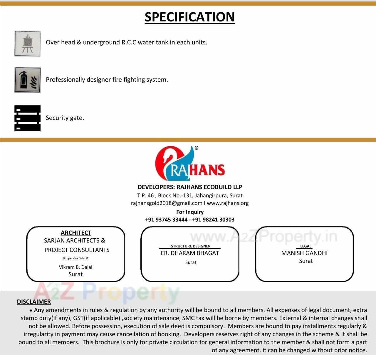  of real estate project Rajhans Gold Residency located at Jahangir-pura, Surat, Gujarat