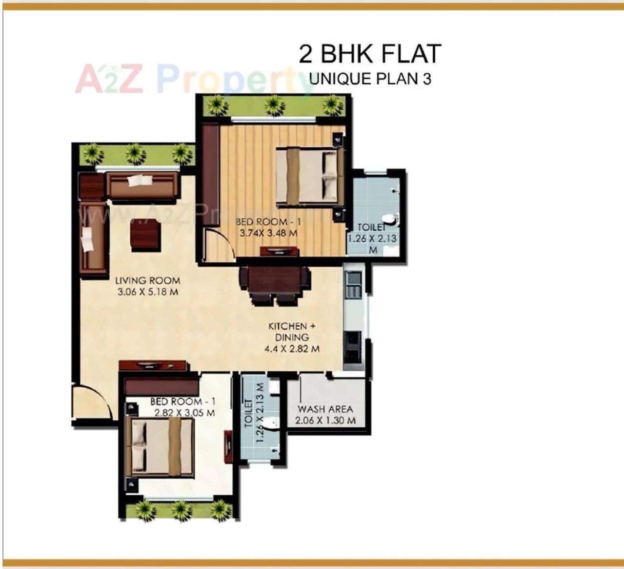 Layout of real estate project Rajhans Gold Residency located at Jahangir-pura, Surat, Gujarat