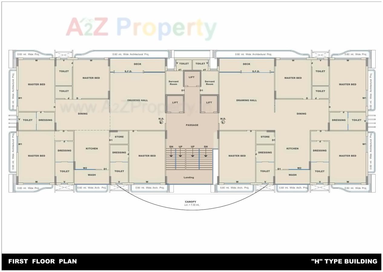 Layout of real estate project Rajhans Royalton located at Vesu, Surat, Gujarat