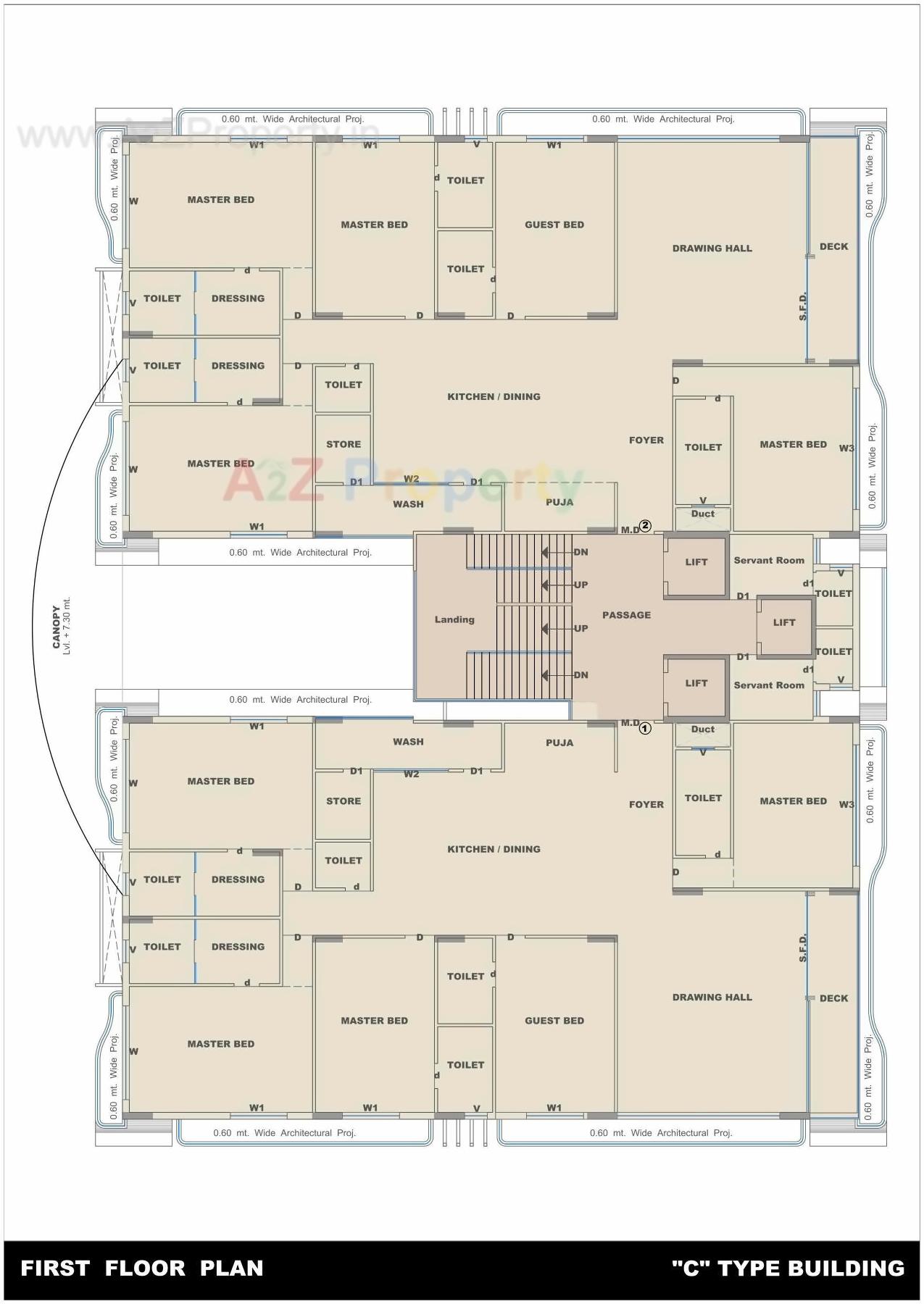 Layout of real estate project Rajhans Royalton located at Vesu, Surat, Gujarat