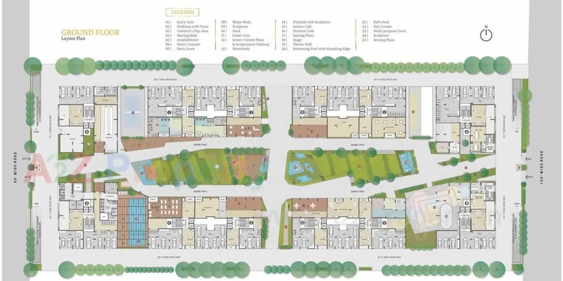 Layout of real estate project Rajhans Synfonia located at Abhva, Surat, Gujarat