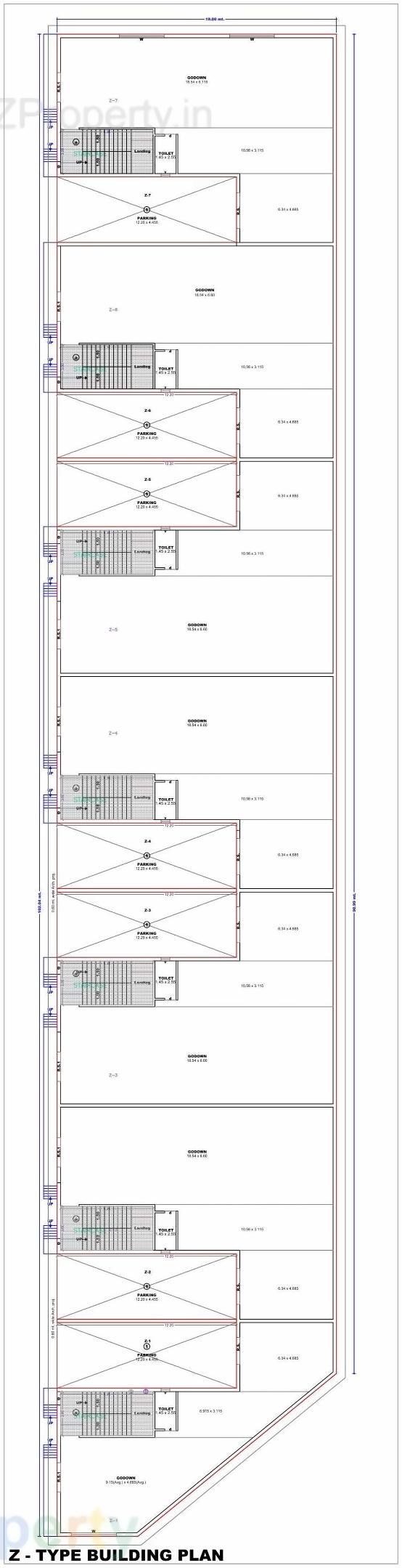 Layout of real estate project Rajhans Transport Nagar located at Chalthan, Surat, Gujarat