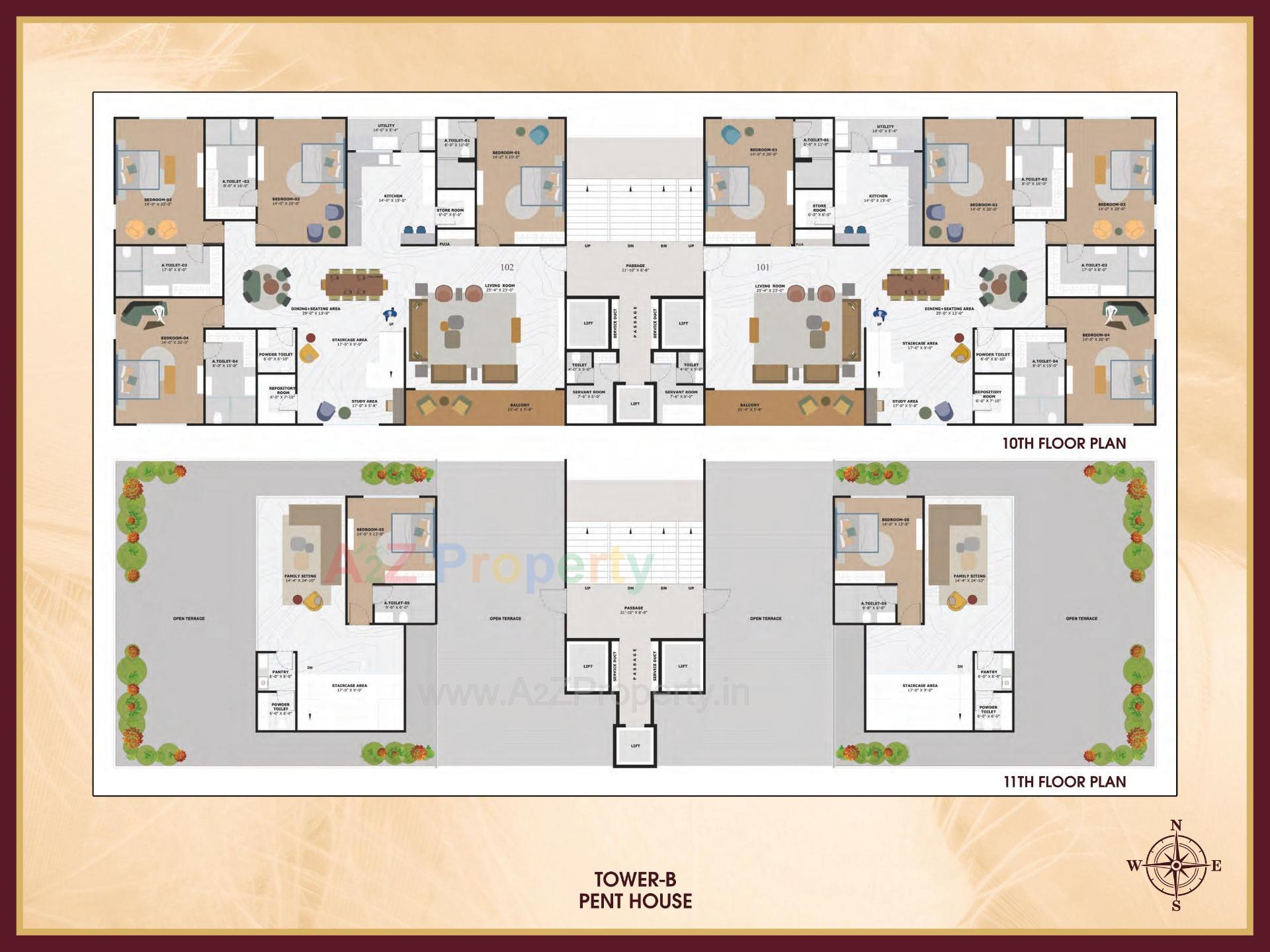 Layout of real estate project Rajhans Trionzza located at Vesu, Surat, Gujarat