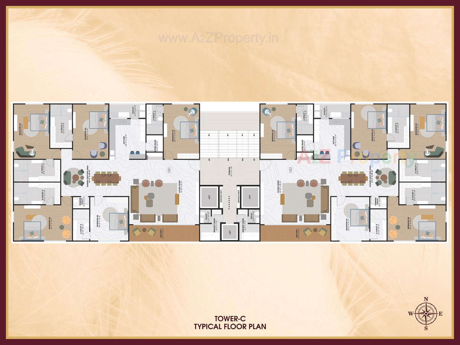 Layout of real estate project Rajhans Trionzza located at Vesu, Surat, Gujarat