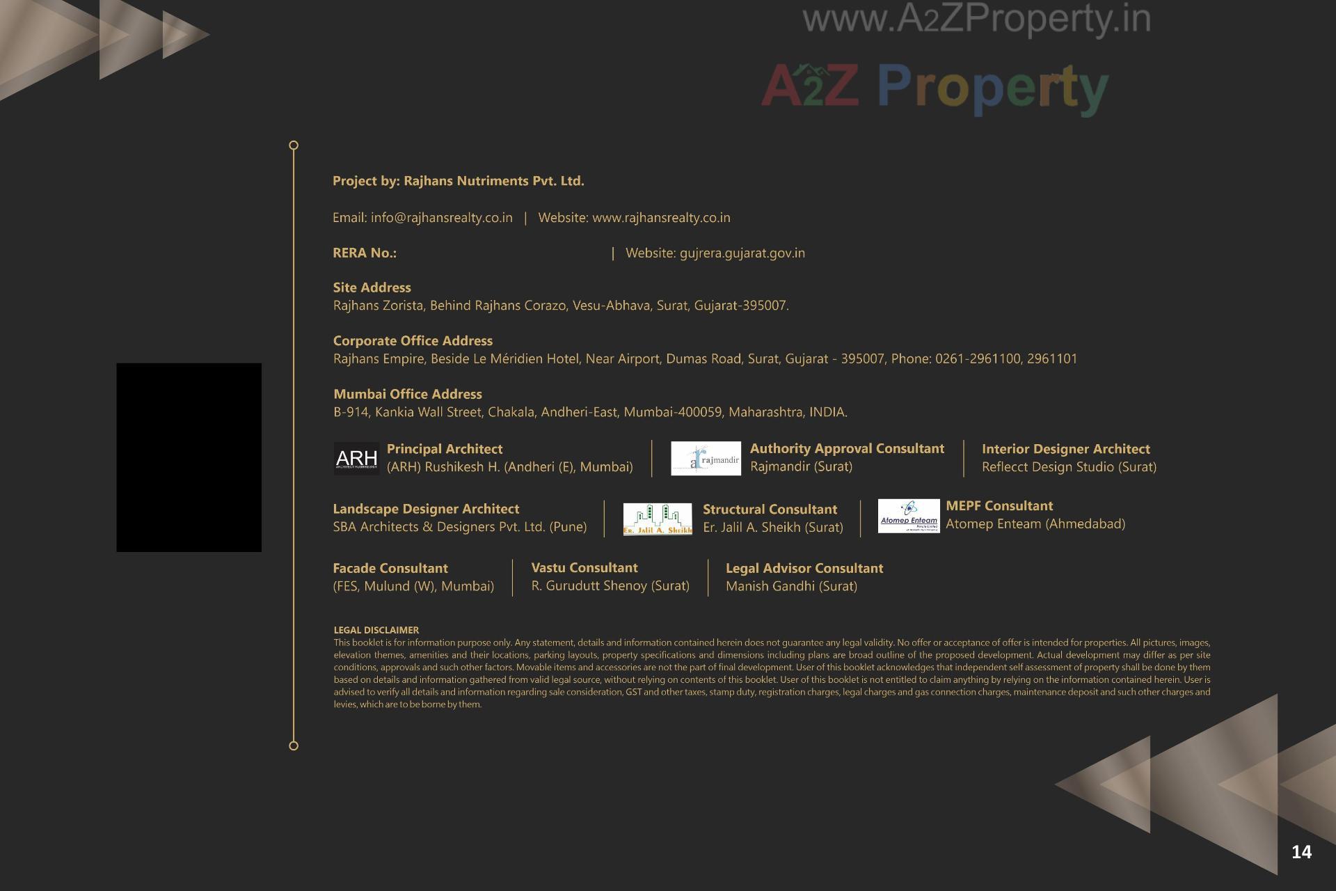  of real estate project Rajhans Zorista located at Vesu, Surat, Gujarat