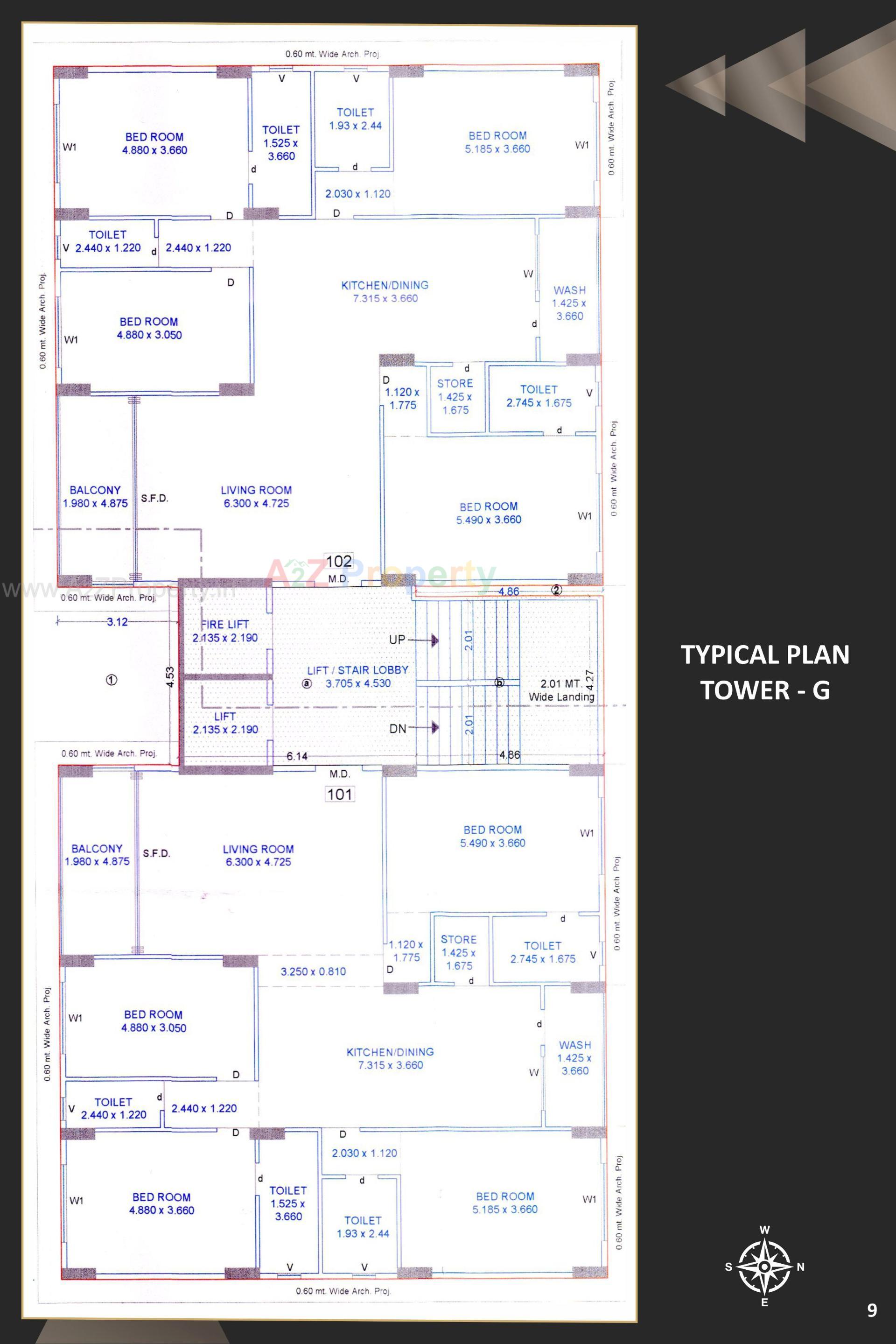 Layout of real estate project Rajhans Zorista located at Vesu, Surat, Gujarat
