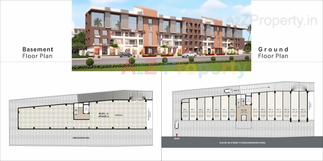Layout of real estate project Rajshree Shoppers (a ) located at Vanakla, Surat, Gujarat