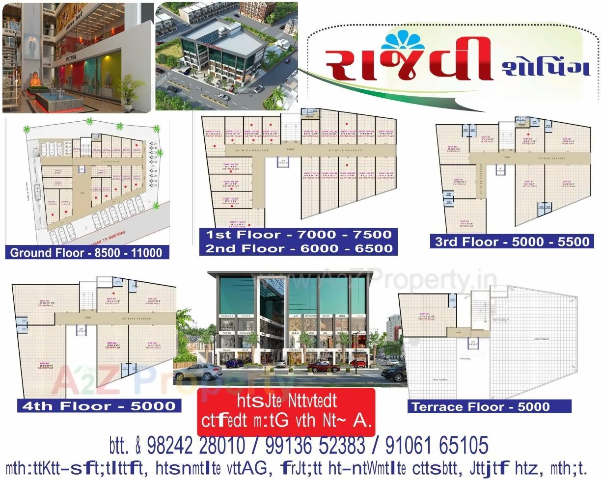 Layout of real estate project Rajvi Shopping located at Sarthana, Surat, Gujarat