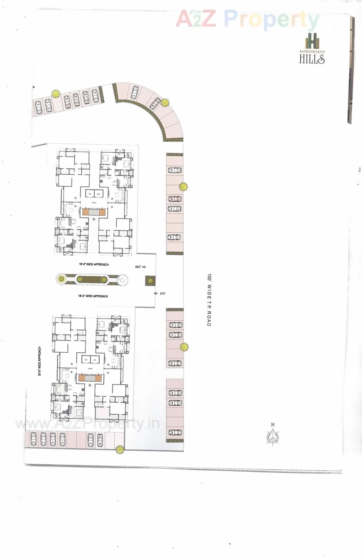 Layout of real estate project Rameshwaram Hills located at Bamroli, Surat, Gujarat