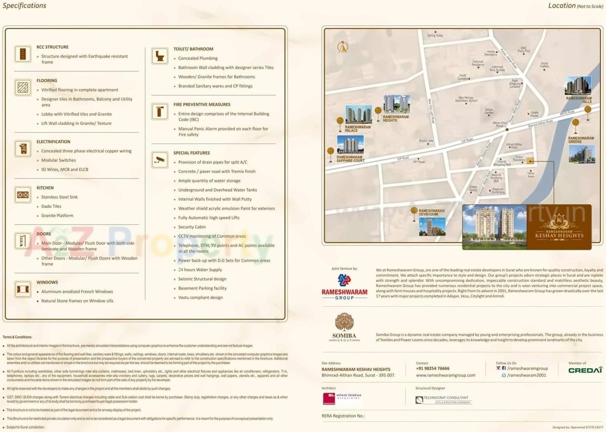  of real estate project Rameshwaram Keshav Heights located at Althan, Surat, Gujarat