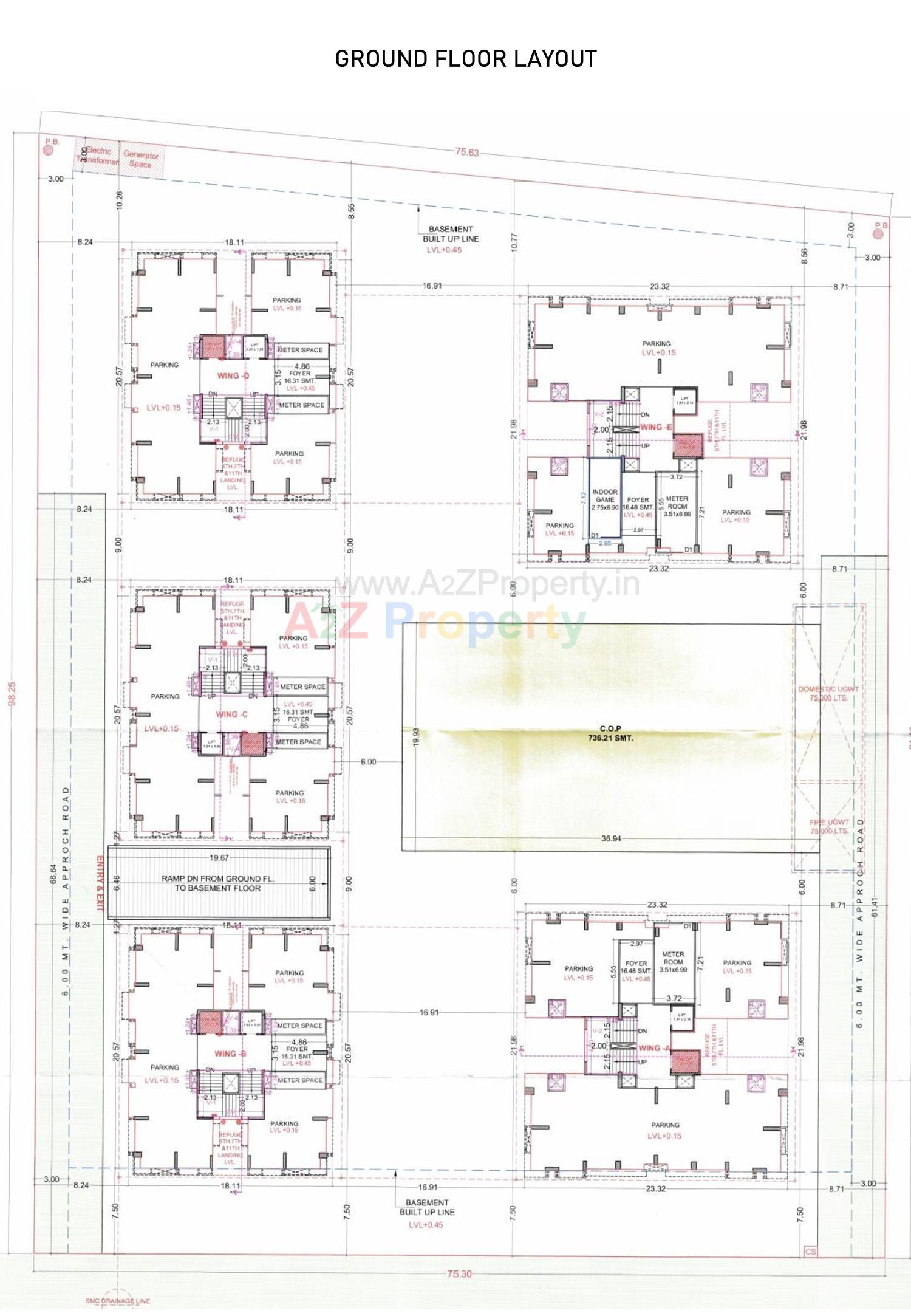 Layout of real estate project Ramji Residency located at Jahangirabad, Surat, Gujarat