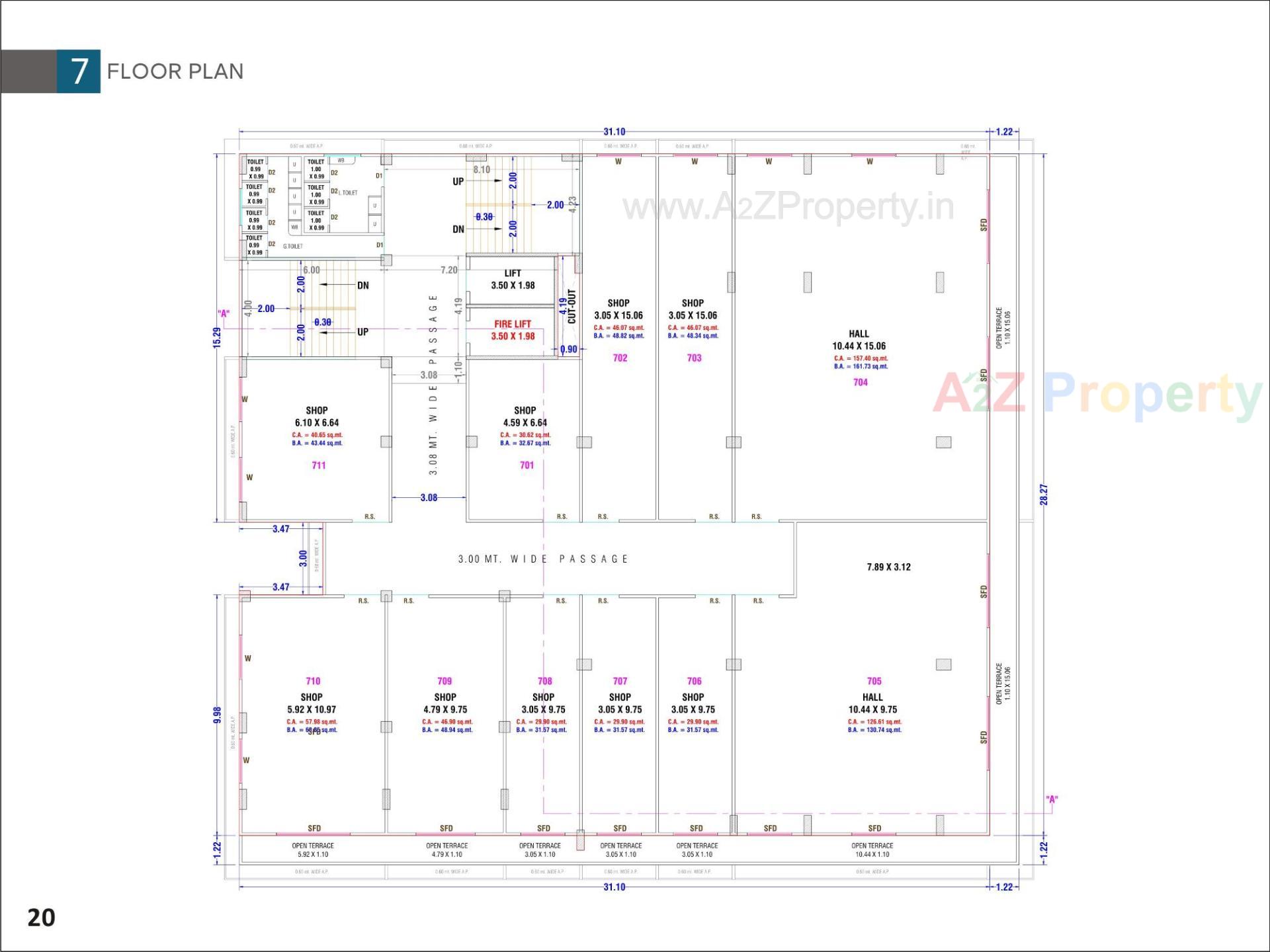Layout of real estate project Rio Business Hub located at Mo, Surat, Gujarat