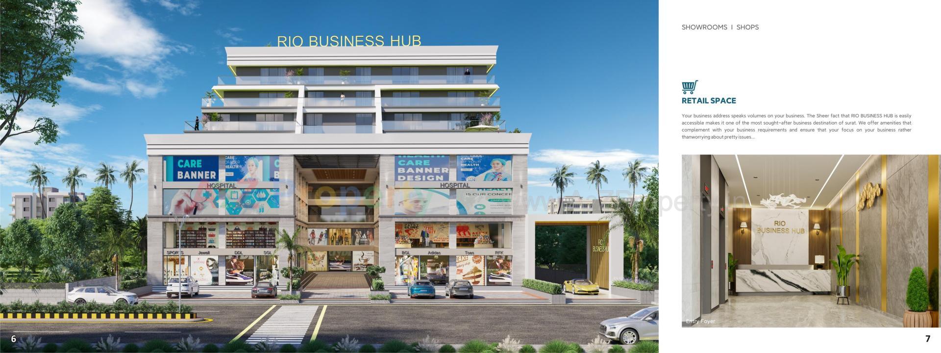3D Elevation of real estate project Rio Business Hub located at Mo, Surat, Gujarat
