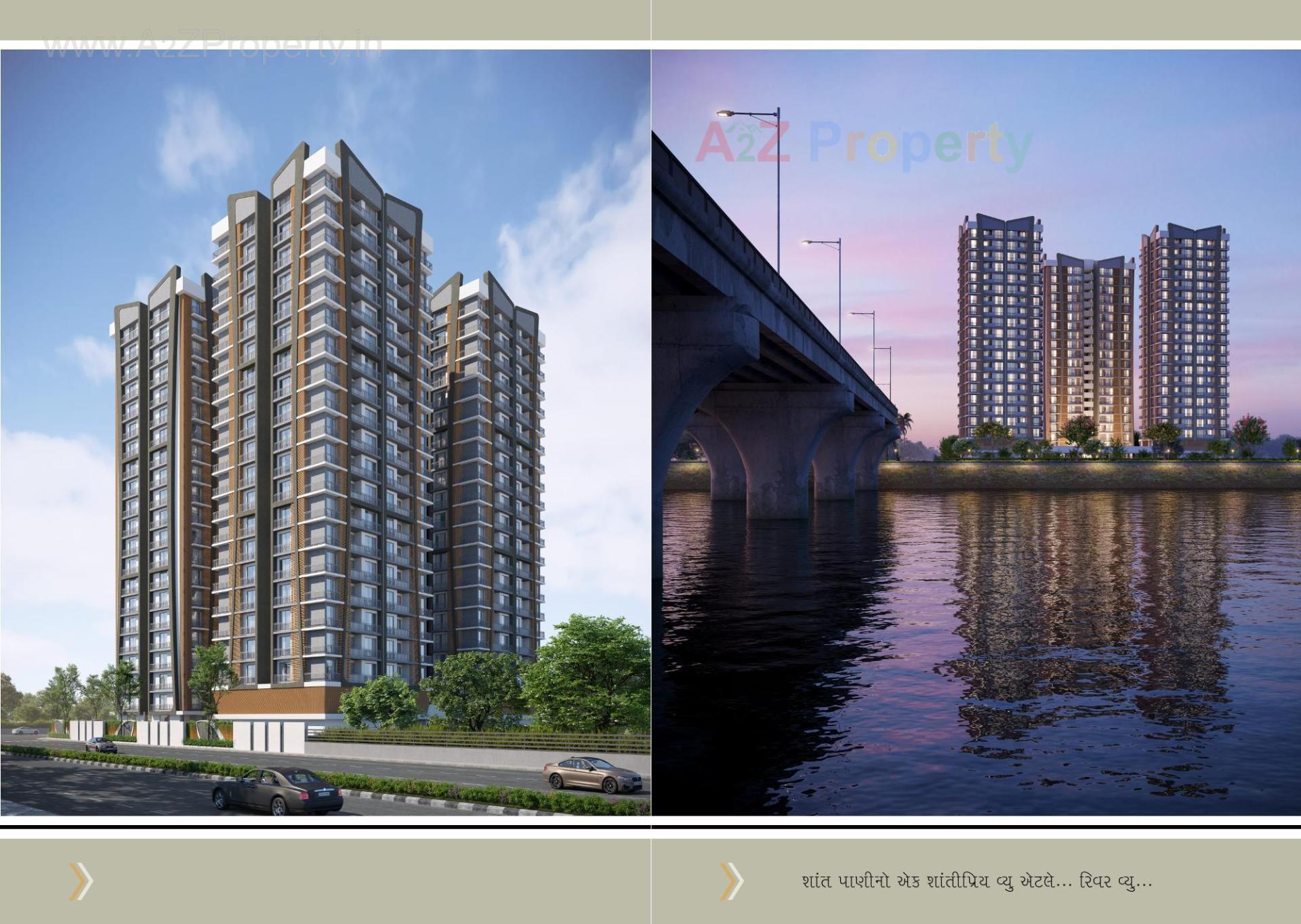 3D Elevation of real estate project Rivanta River View located at Variyav, Surat, Gujarat