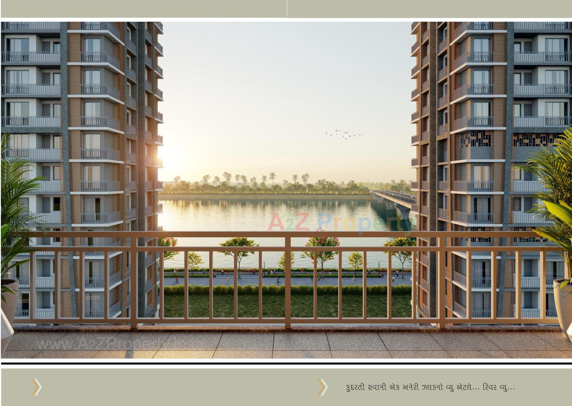 3D Elevation of real estate project Rivanta River View located at Variyav, Surat, Gujarat