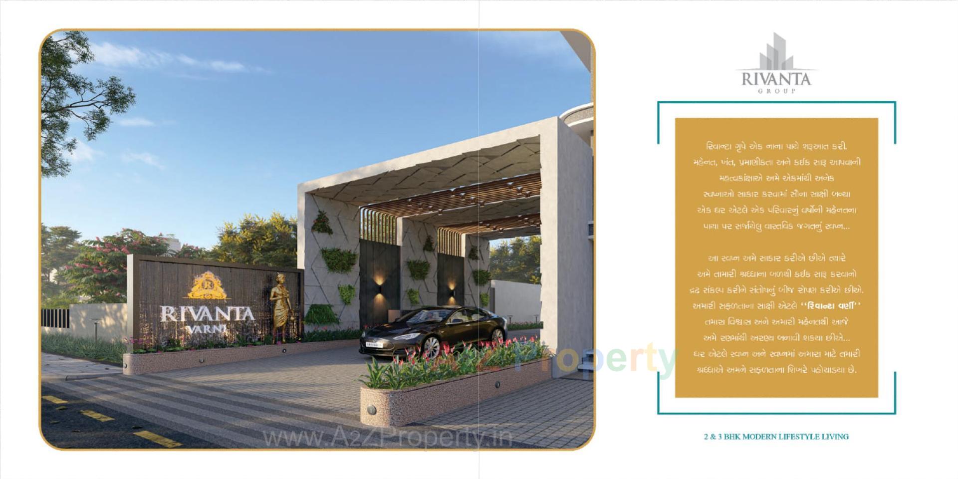 3D Elevation of real estate project Rivanta Varni located at Variyav, Surat, Gujarat