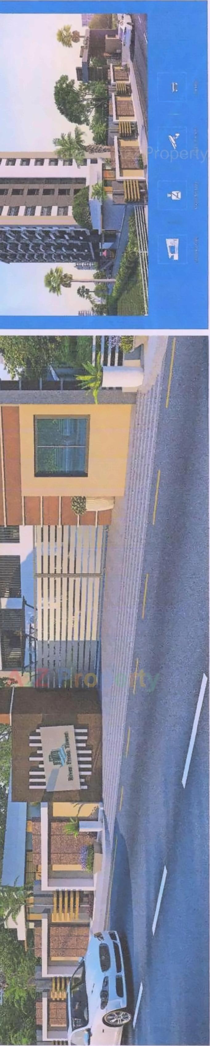 3D Elevation of real estate project River Front Tower located at Adajan, Surat, Gujarat