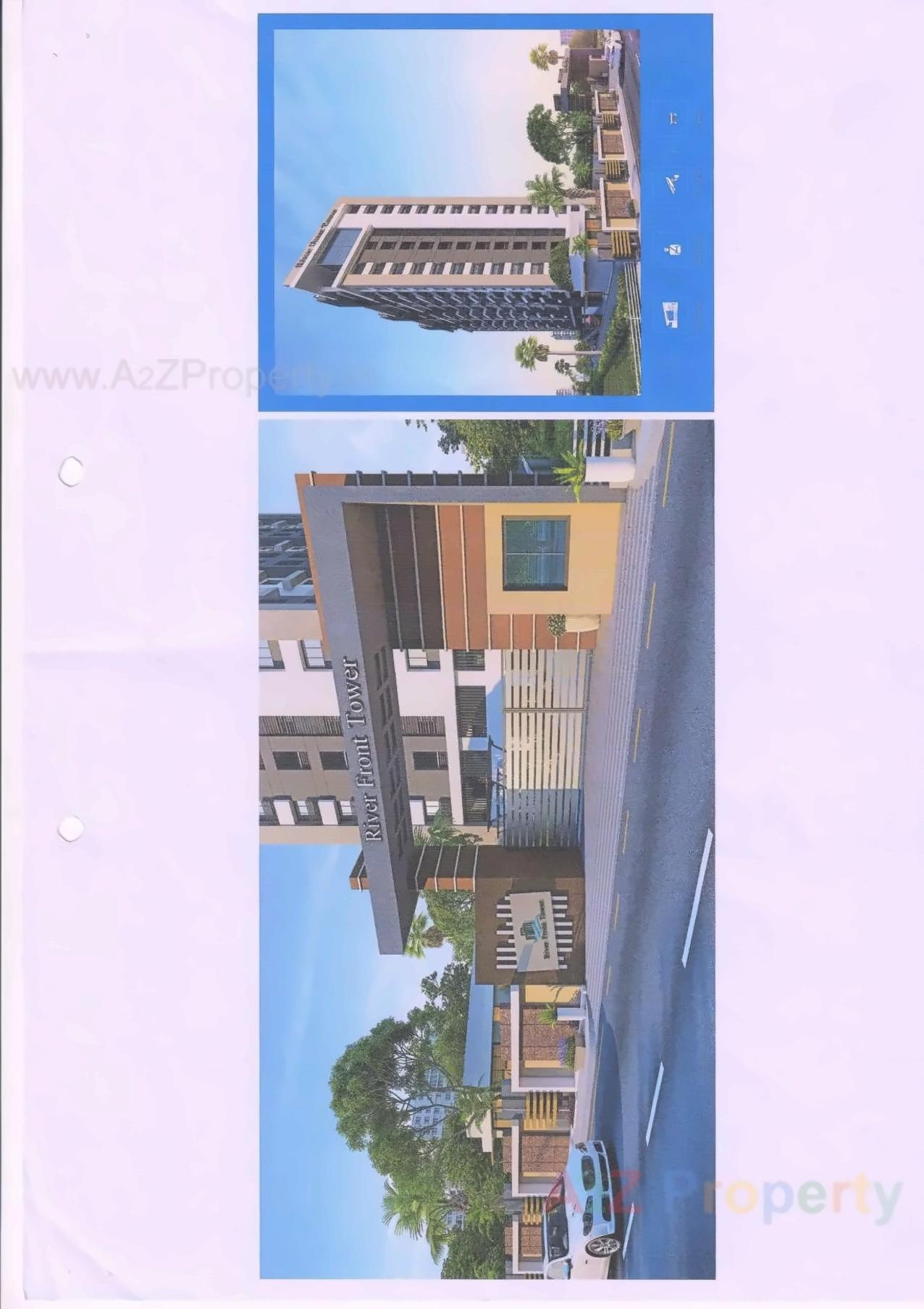 3D Elevation of real estate project River Front Tower located at Adajan, Surat, Gujarat