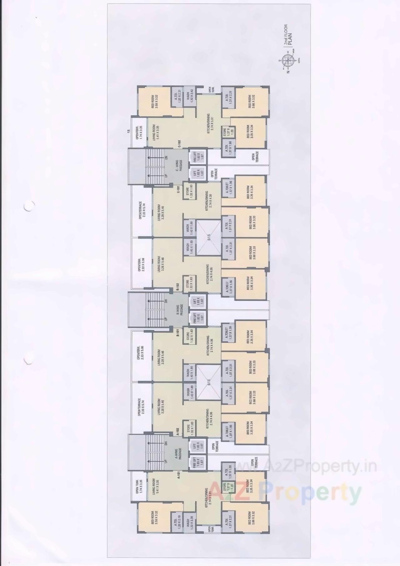 Layout of real estate project River Front Tower located at Adajan, Surat, Gujarat