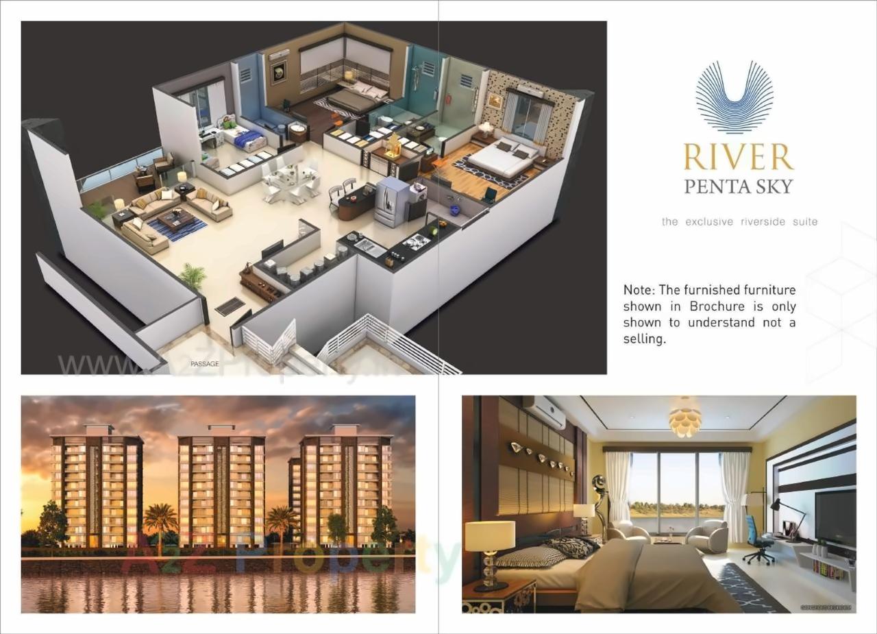 Layout of real estate project River Pentasky located at Althan, Surat, Gujarat