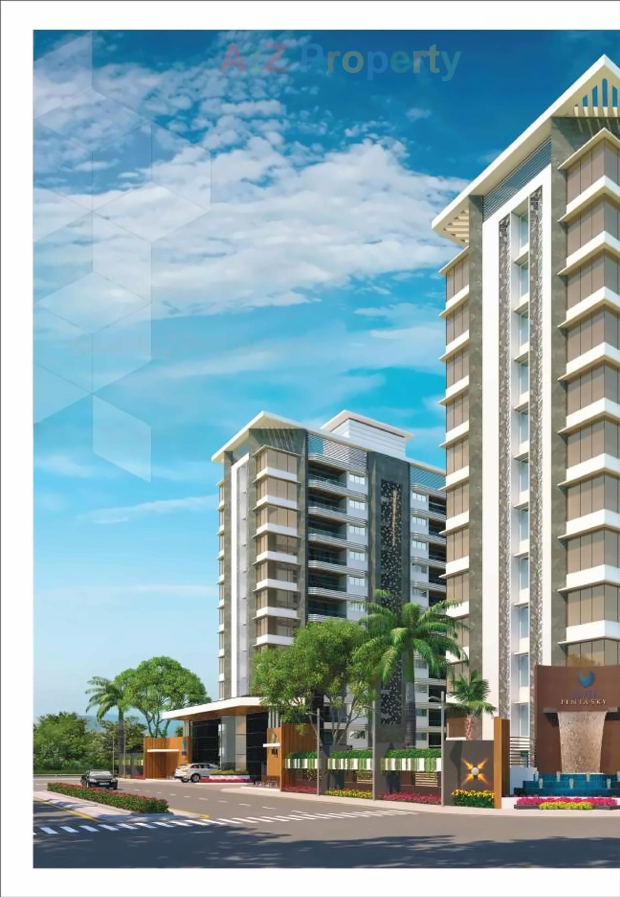 3D Elevation of real estate project River Pentasky located at Althan, Surat, Gujarat