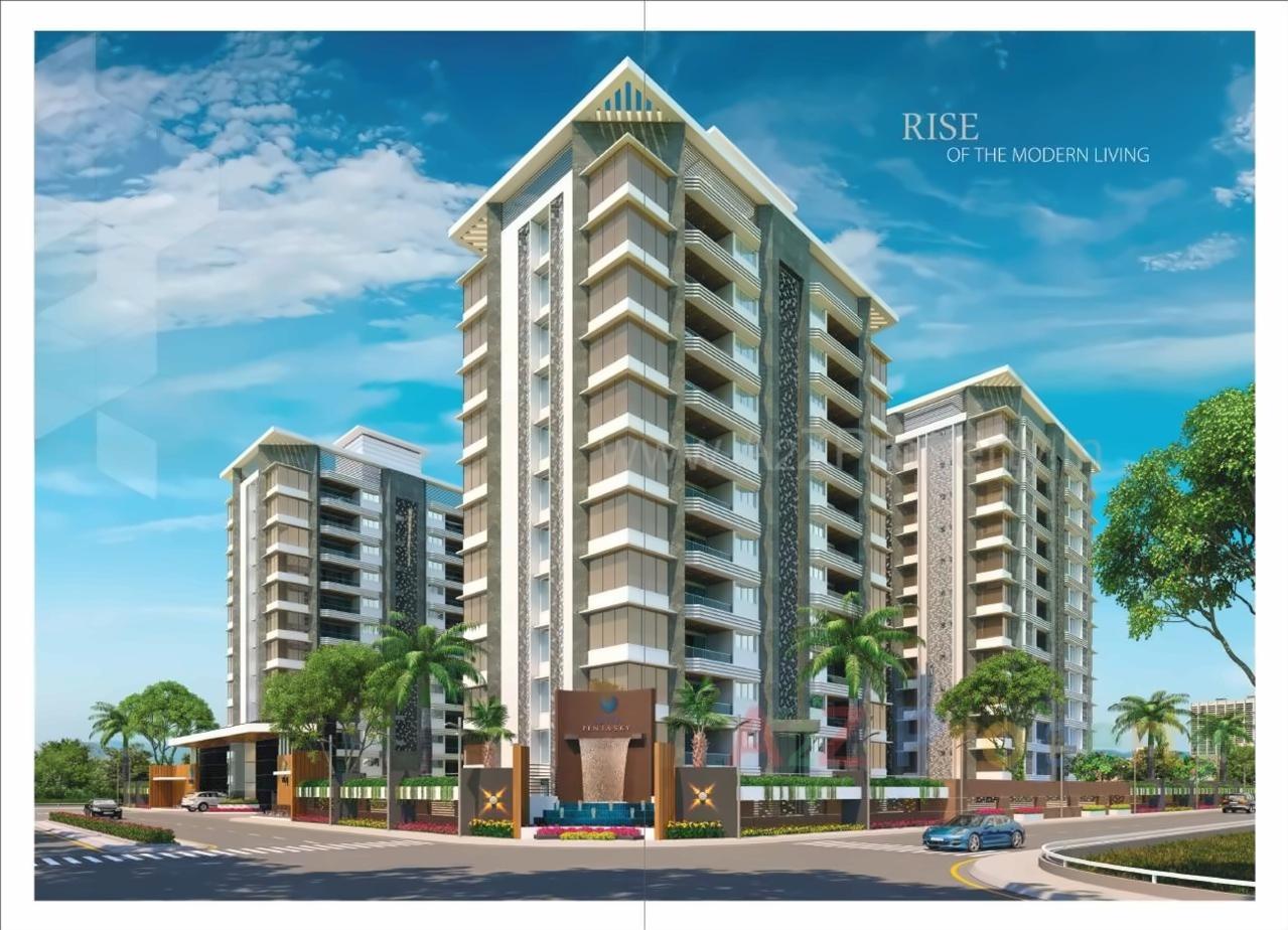 3D Elevation of real estate project River Pentasky located at Althan, Surat, Gujarat