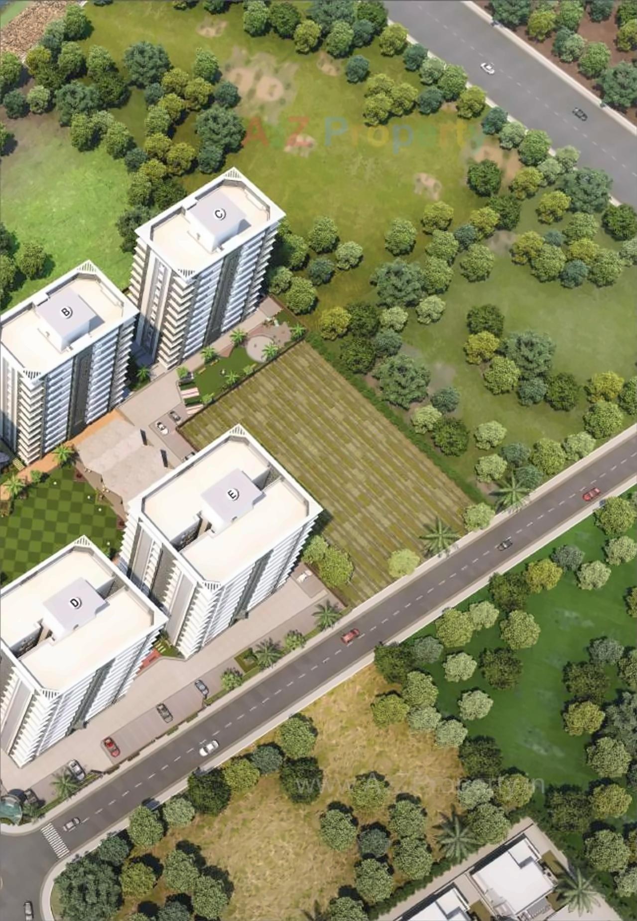 3D Elevation of real estate project River Pentasky located at Althan, Surat, Gujarat