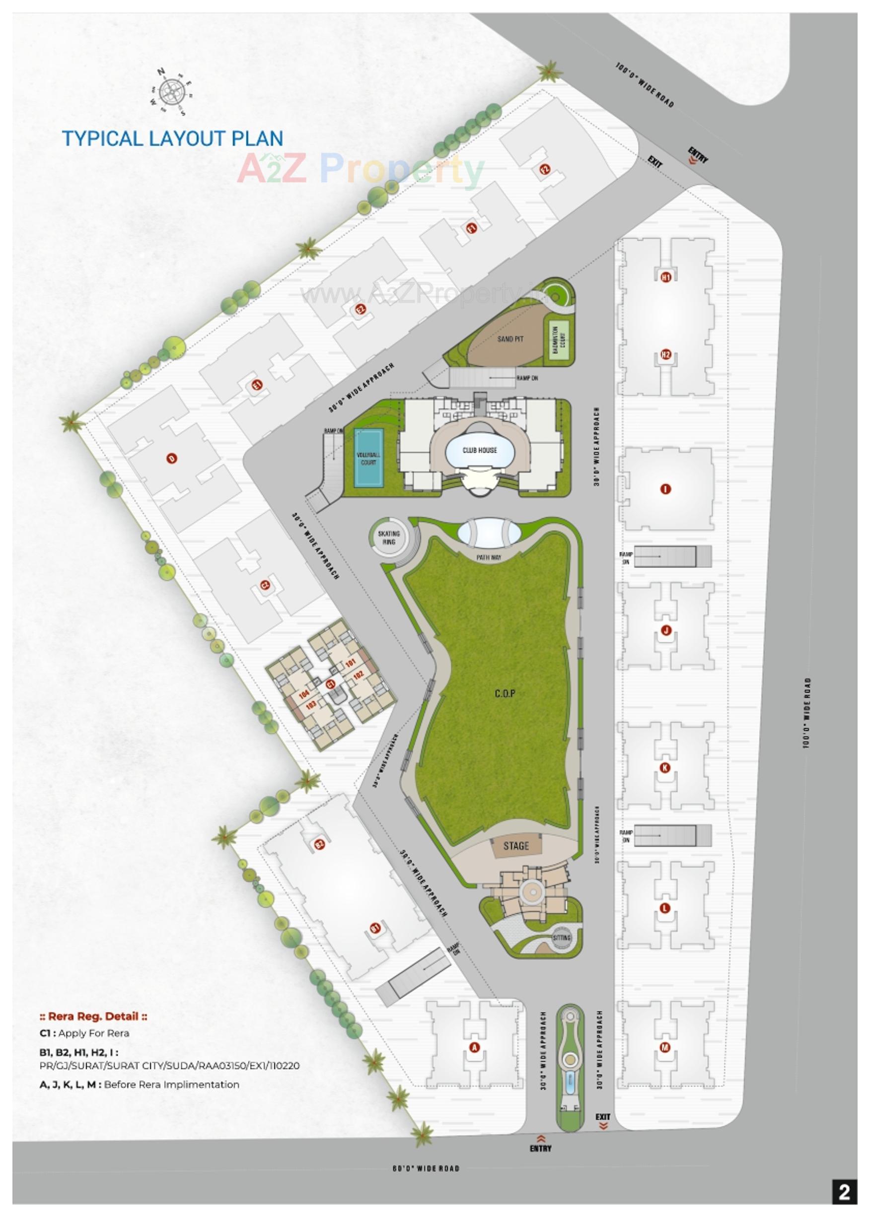 Layout of real estate project Riverview Heights located at Mota, Surat, Gujarat