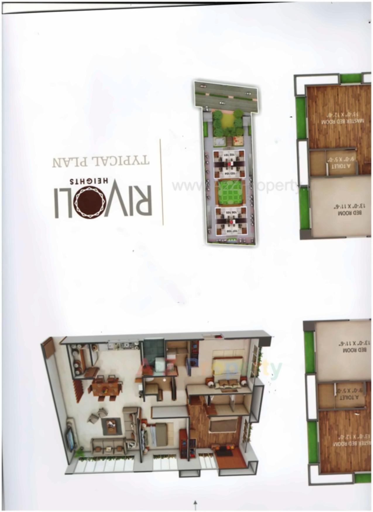 Layout of real estate project Rivoli Heights located at Vesu, Surat, Gujarat