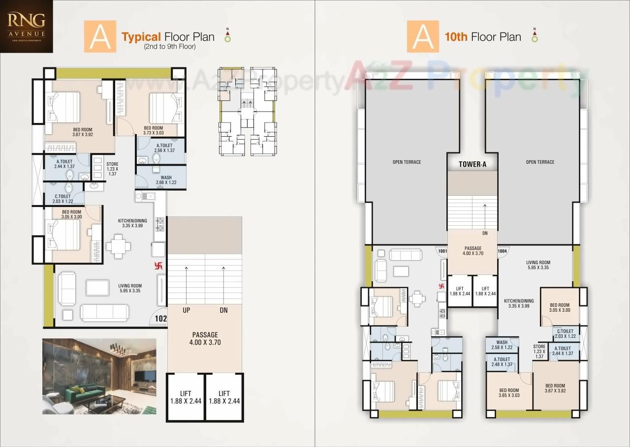 Layout of real estate project Rng Avenue located at Pal, Surat, Gujarat