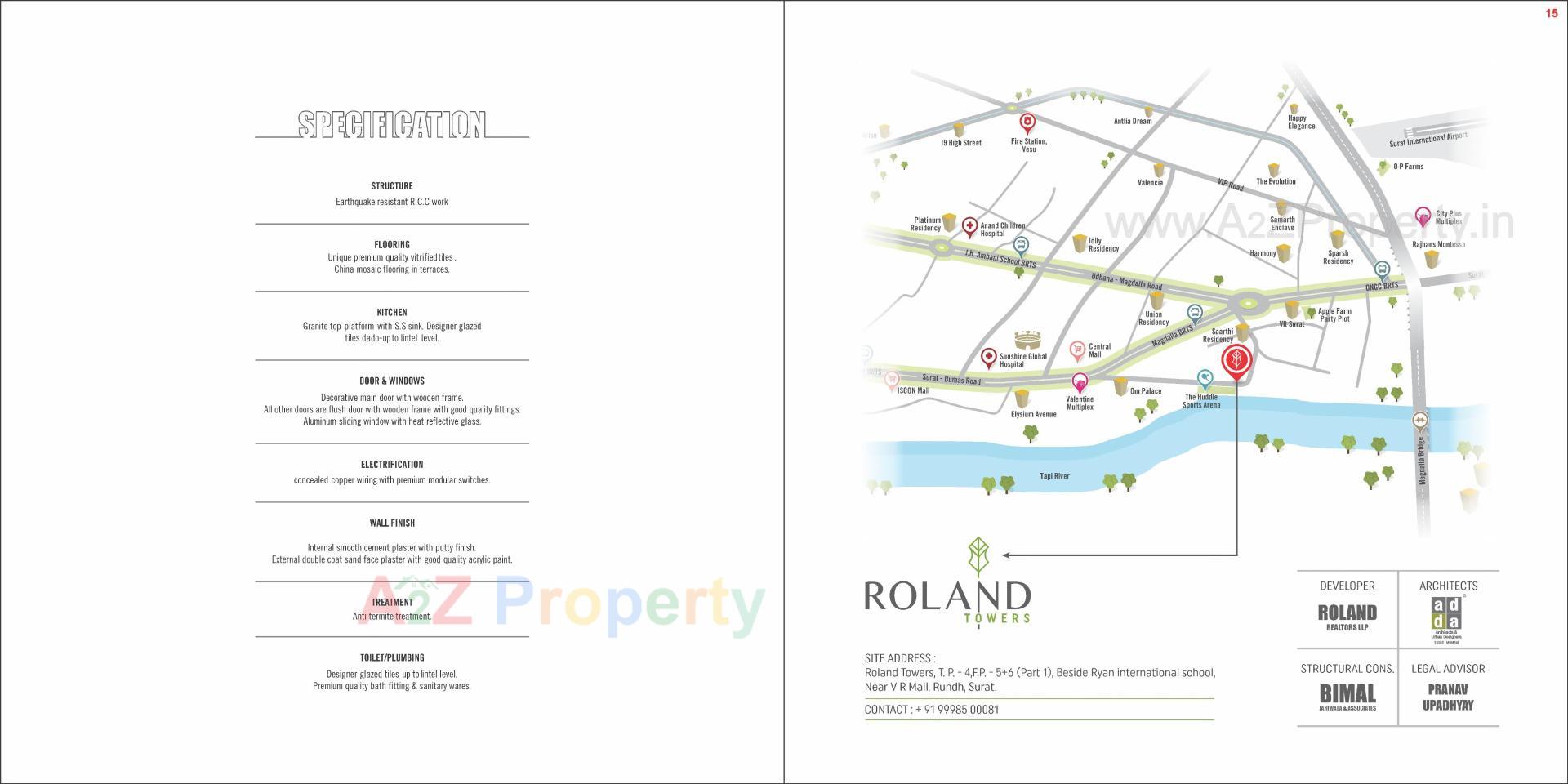  of real estate project Roland Towers located at Magdalla, Surat, Gujarat