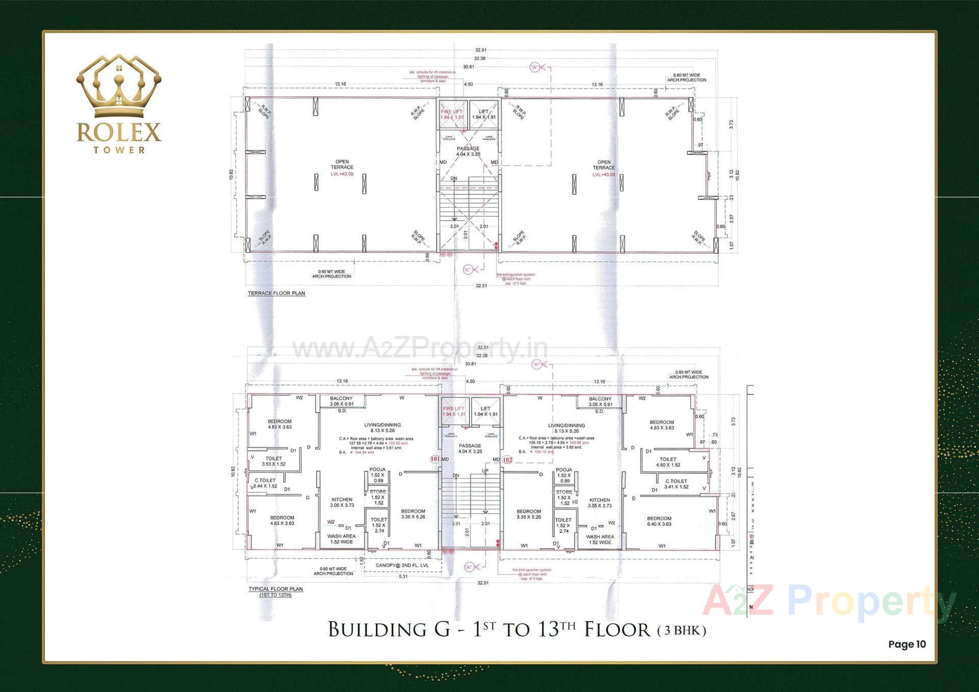 Layout of real estate project Rolex Tower located at Vesu, Surat, Gujarat