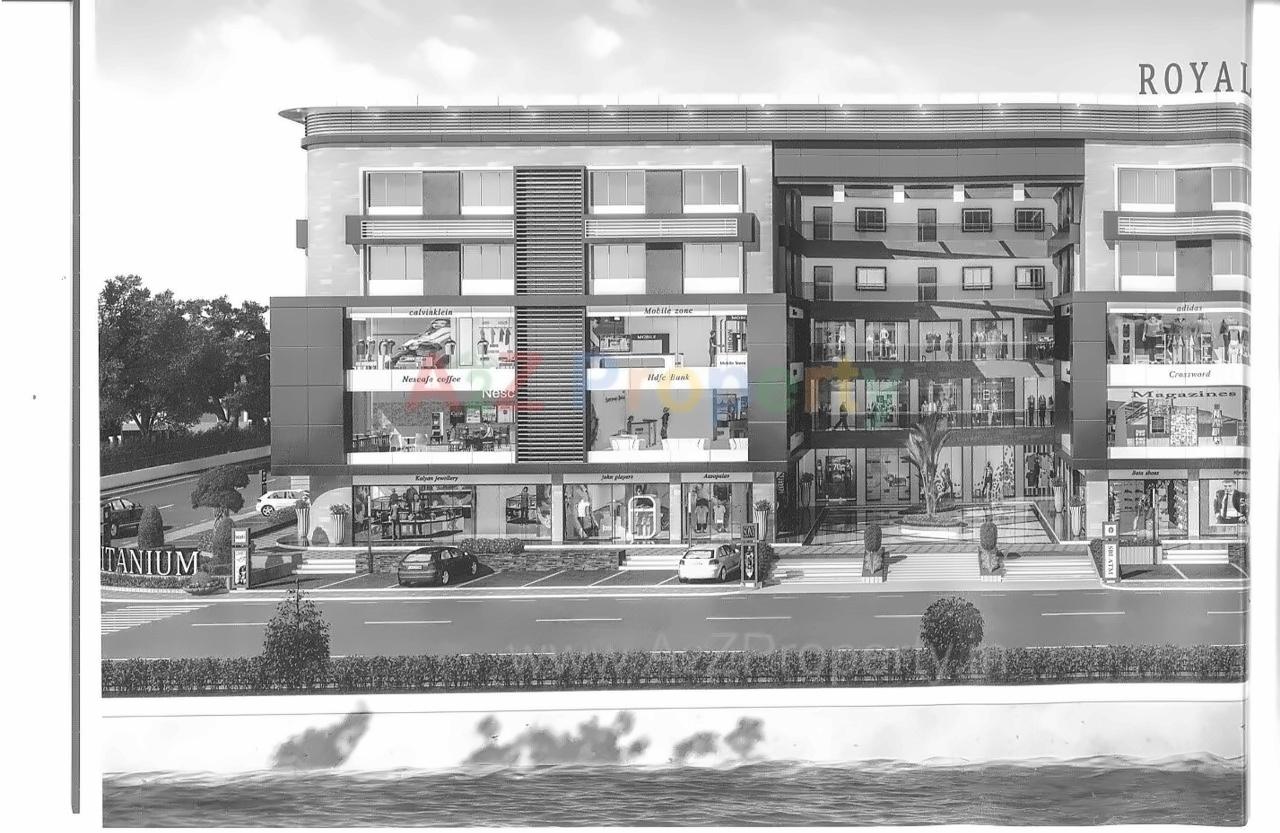 3D Elevation of real estate project Royal Titanium located at Palanpor, Surat, Gujarat