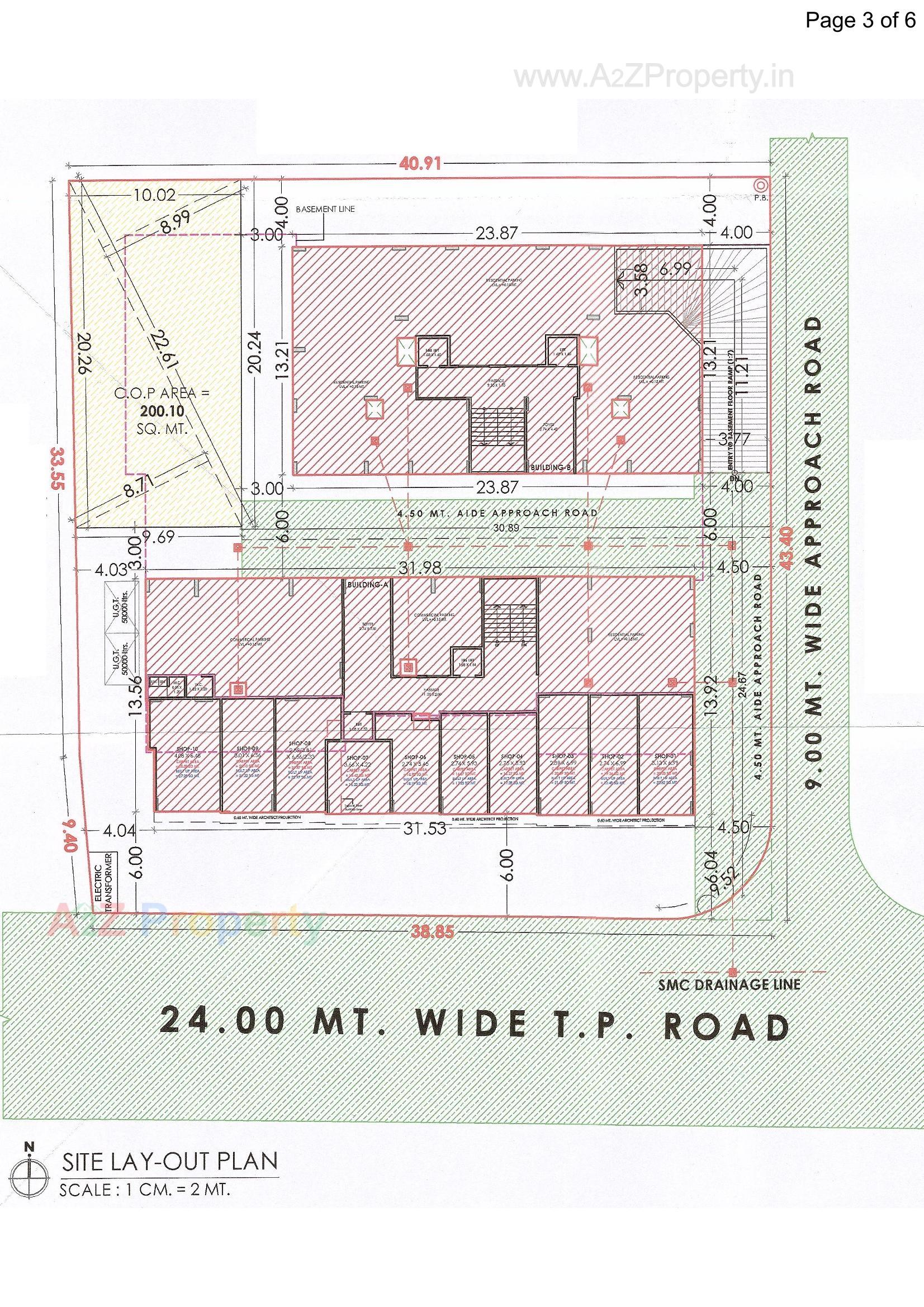 Layout of real estate project Rudraa Homes located at Dindoli, Surat, Gujarat