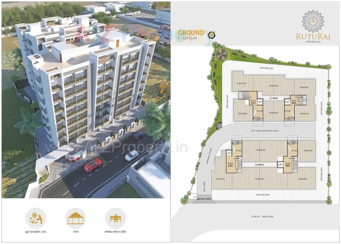 Layout of real estate project Ruturaj Residency located at Chhaprabatha, Surat, Gujarat