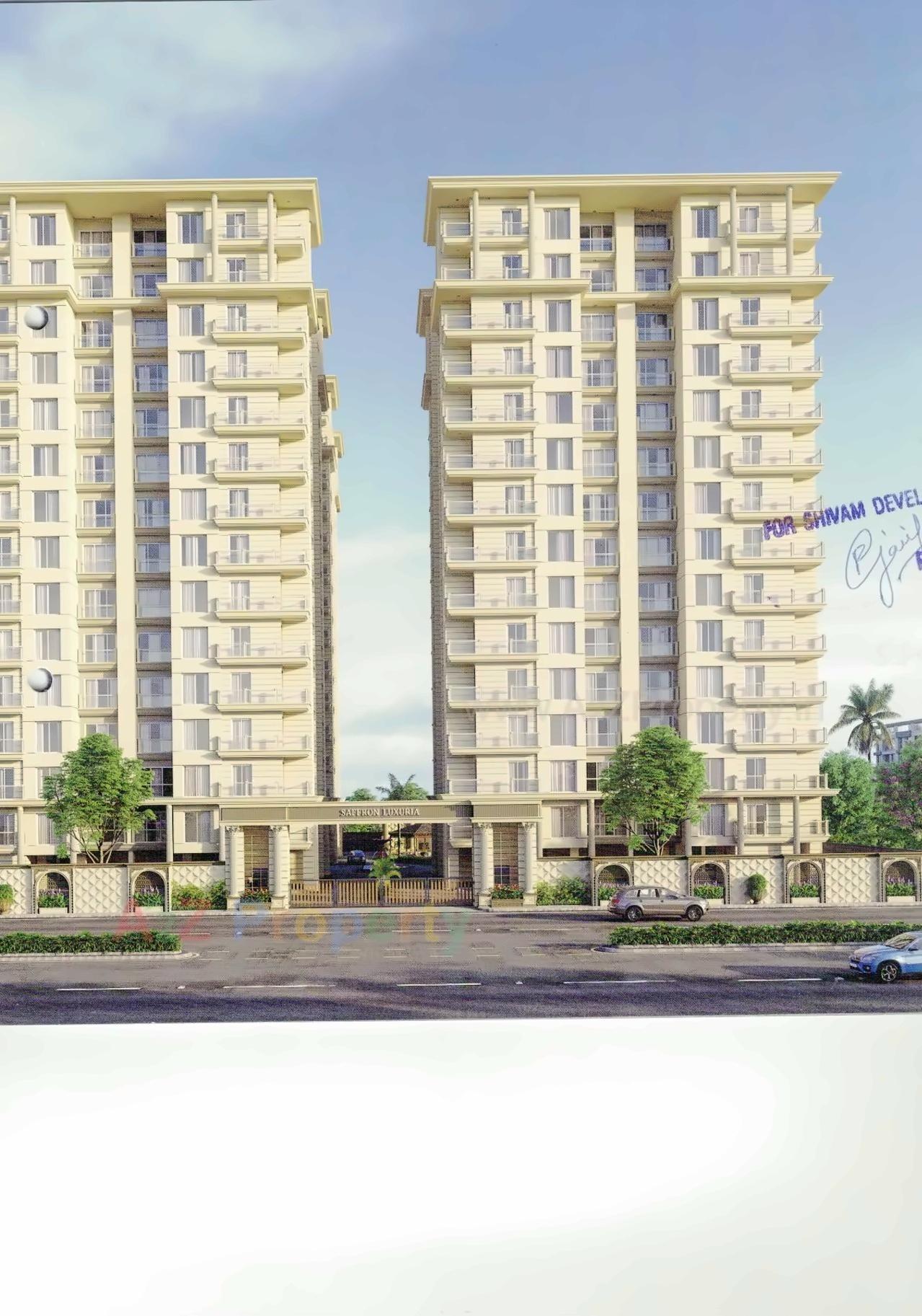 3D Elevation of real estate project Saffron Luxuria located at Valak, Surat, Gujarat