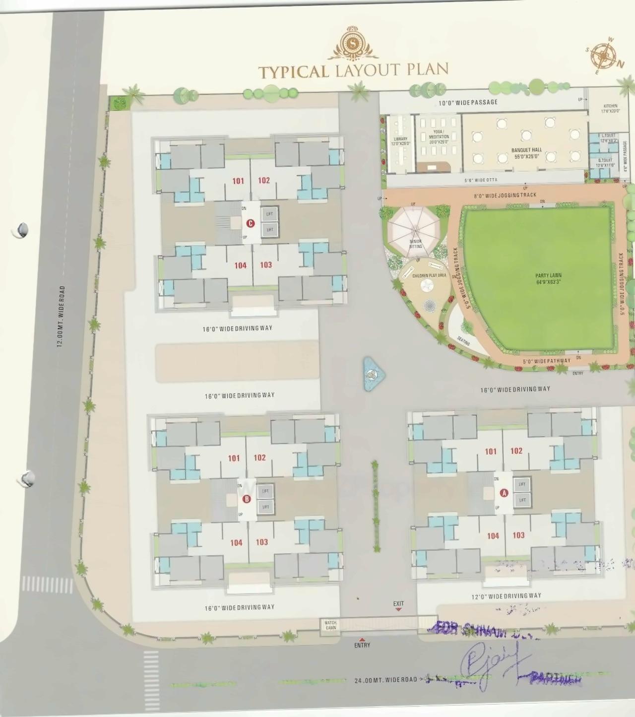 Layout of real estate project Saffron Luxuria located at Valak, Surat, Gujarat