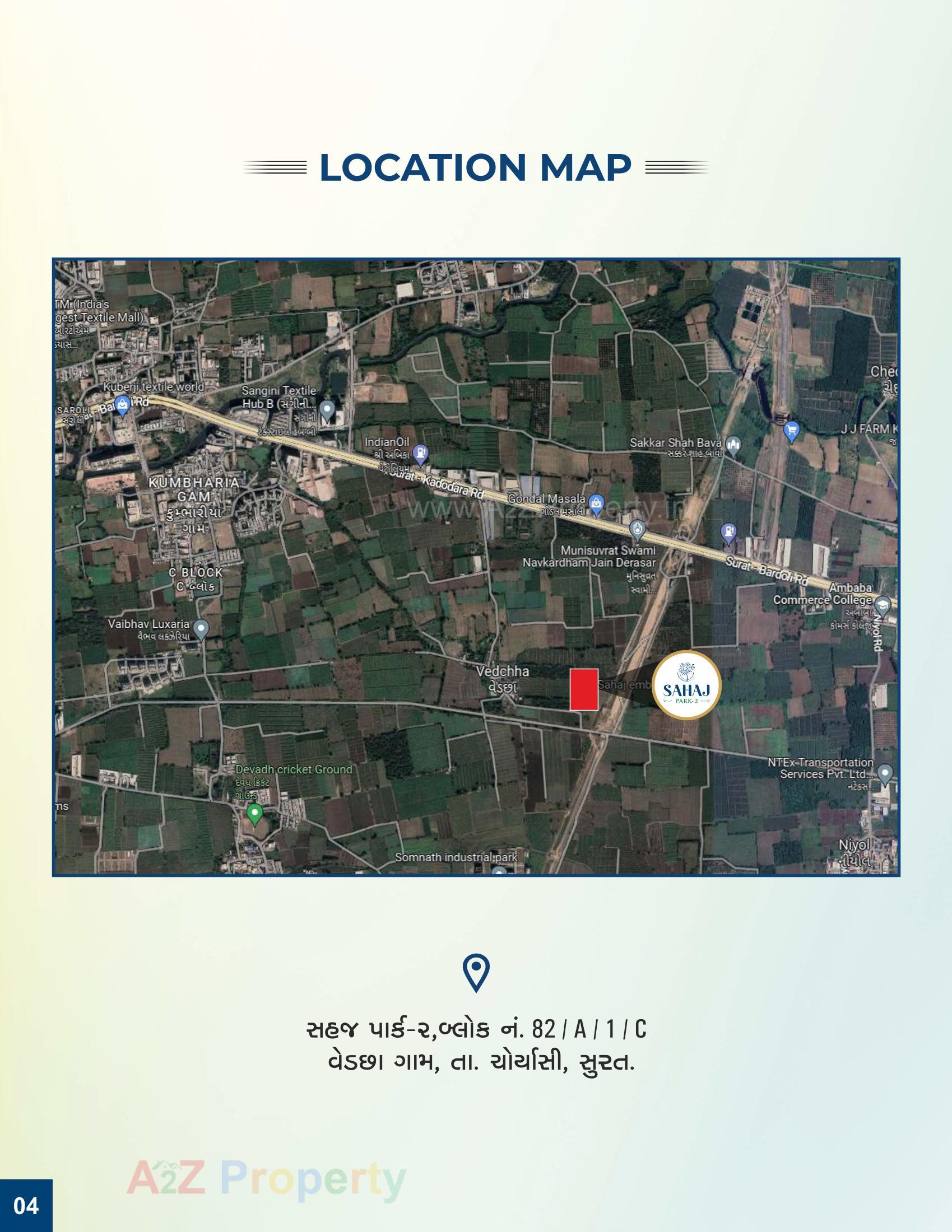  of real estate project Sahaj Park located at Vedchha-tachoryasi, Surat, Gujarat