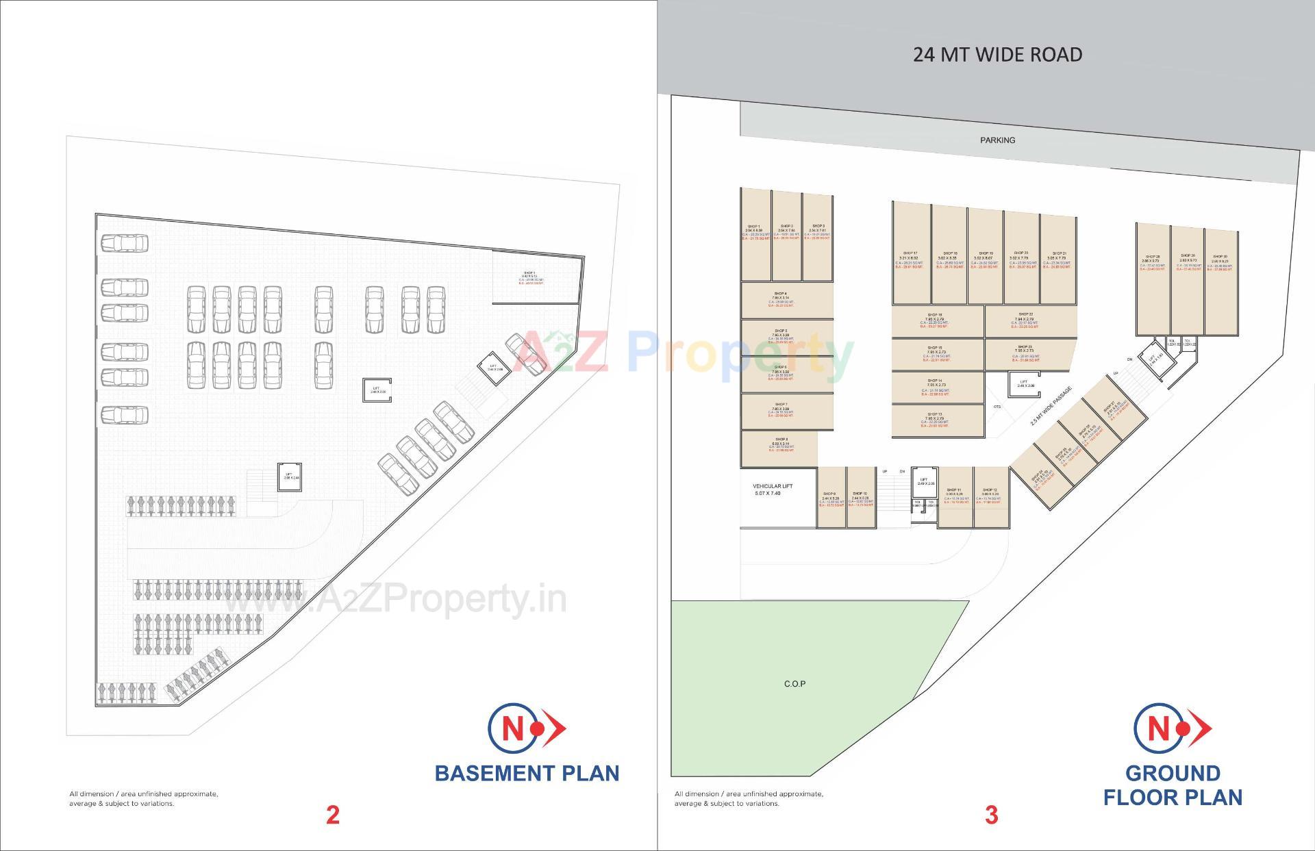 Layout of real estate project Sahajanand Hub located at Sarthana, Surat, Gujarat
