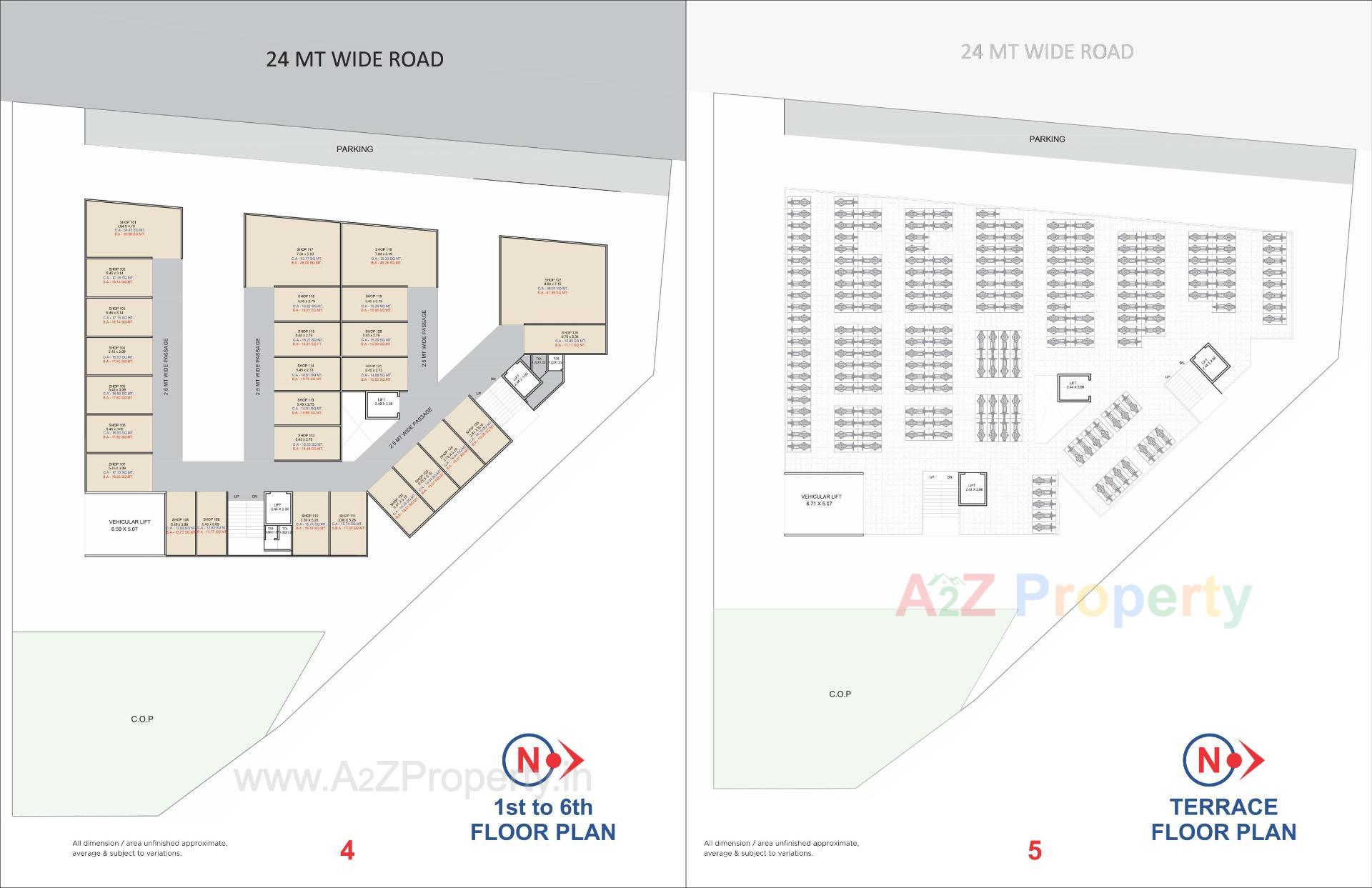 Layout of real estate project Sahajanand Hub located at Sarthana, Surat, Gujarat