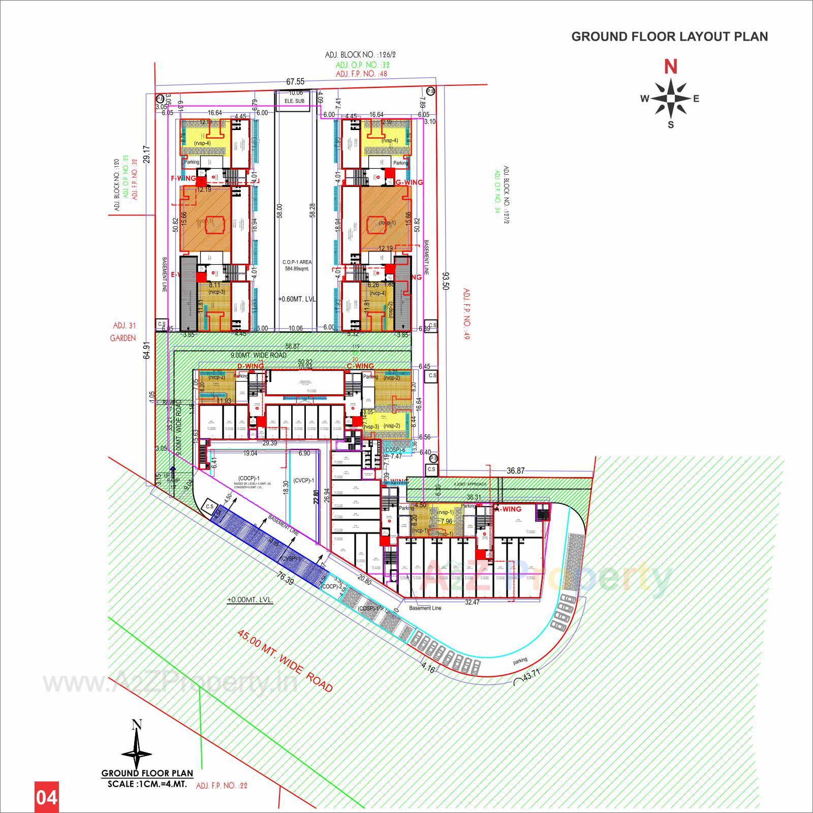 Layout of real estate project Sahajanand Luxuria located at Jahangirabad, Surat, Gujarat