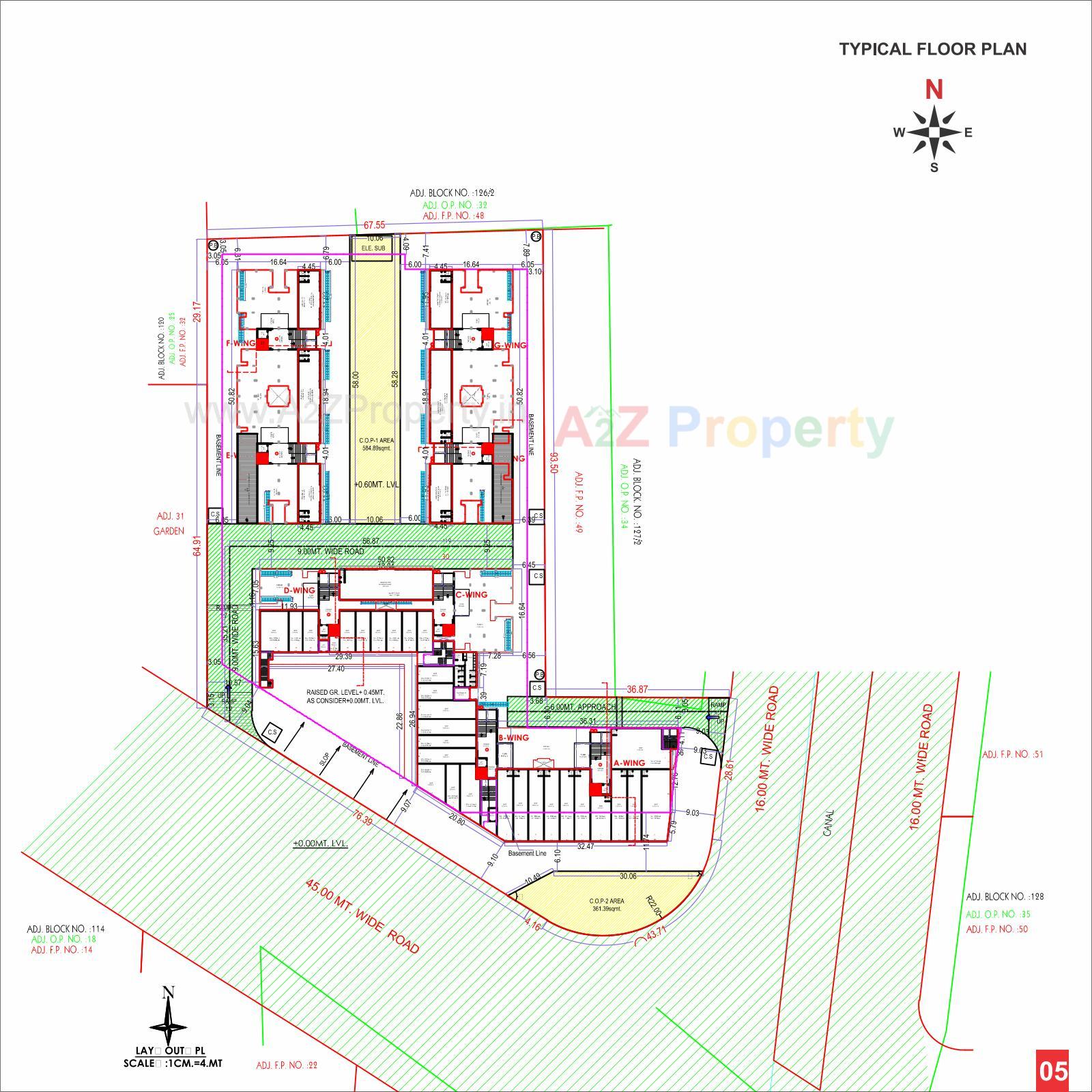 Layout of real estate project Sahajanand Luxuria located at Jahangirabad, Surat, Gujarat