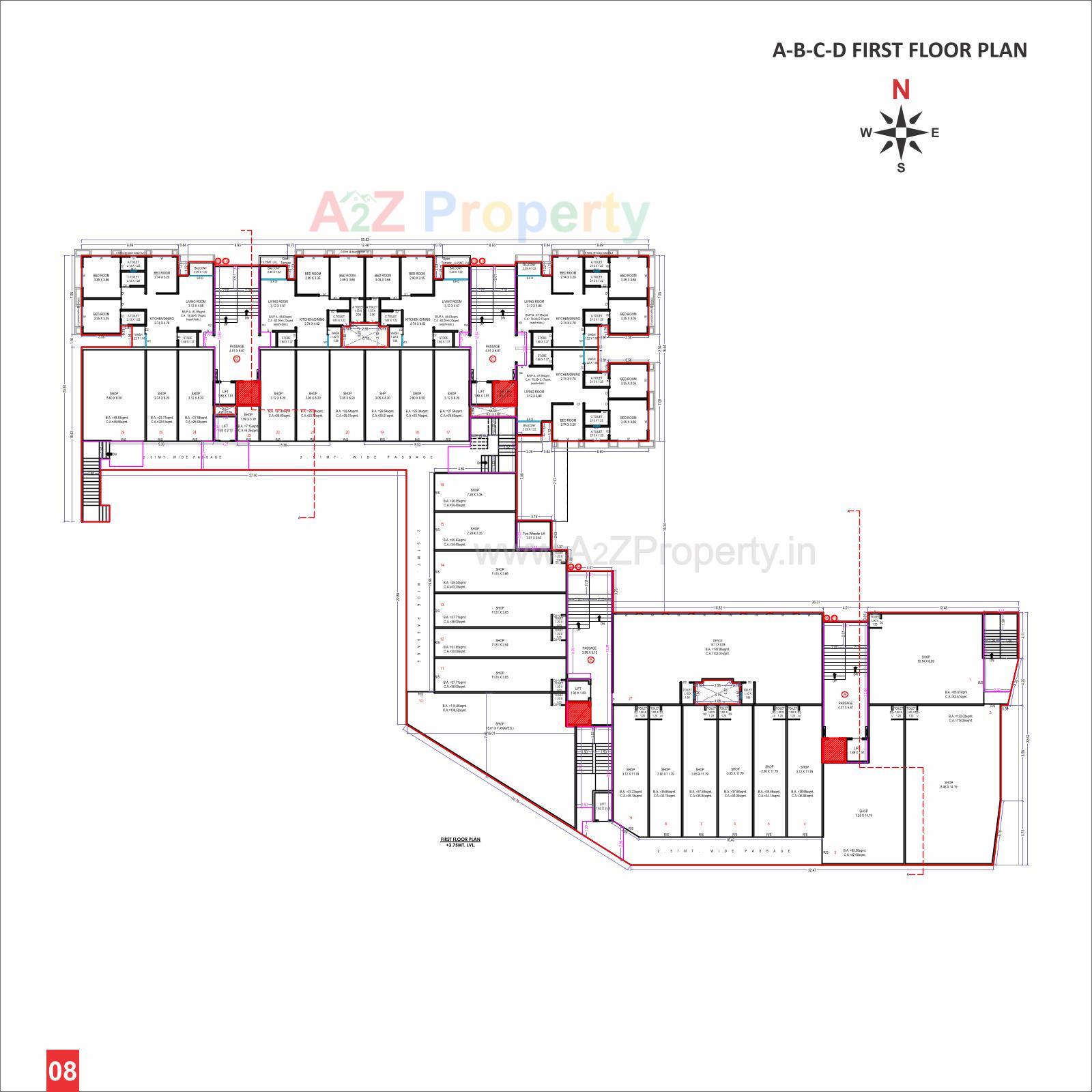 Layout of real estate project Sahajanand Luxuria located at Jahangirabad, Surat, Gujarat