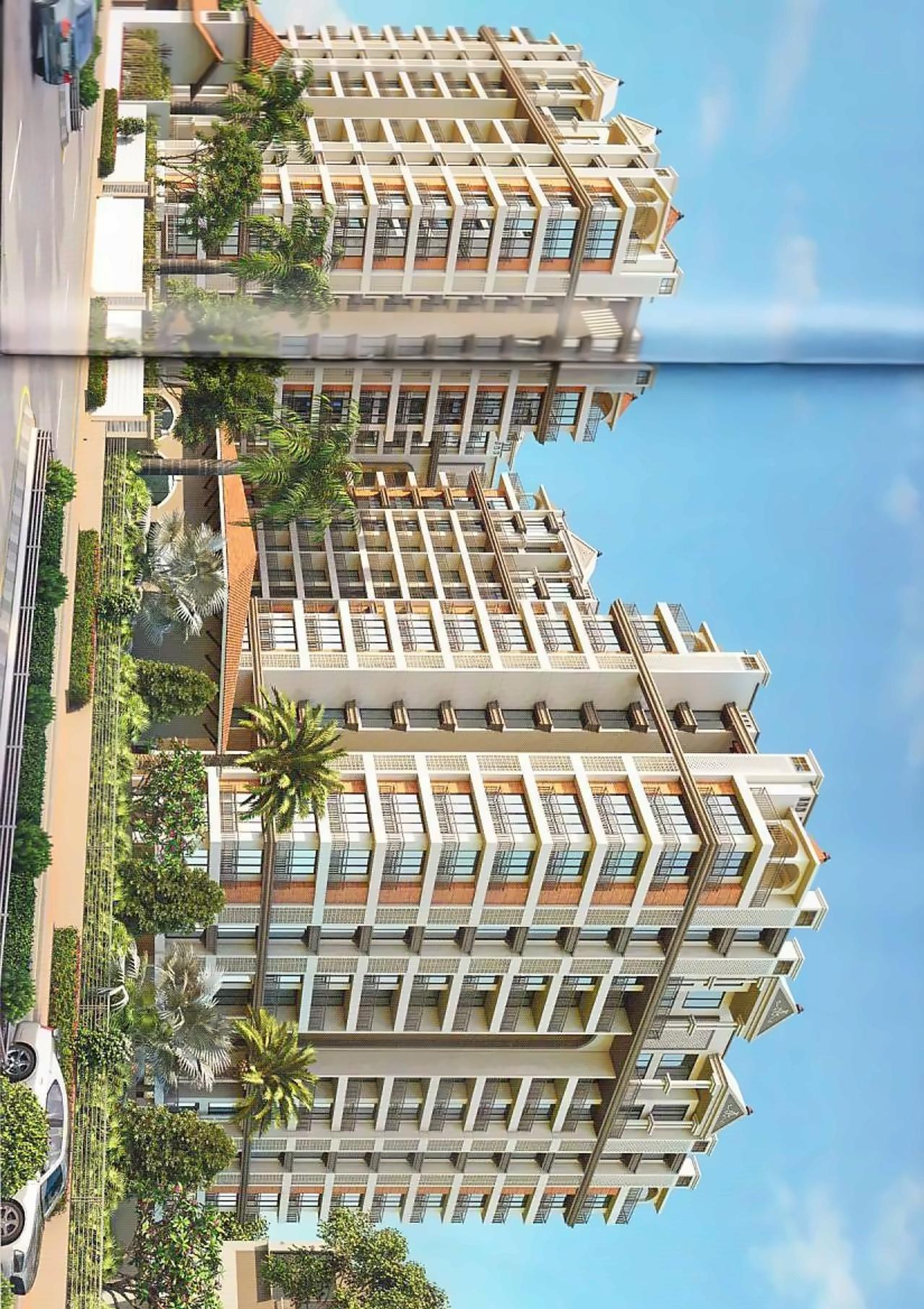 3D Elevation of real estate project Sahjanand Harmony located at Kosmada, Surat, Gujarat