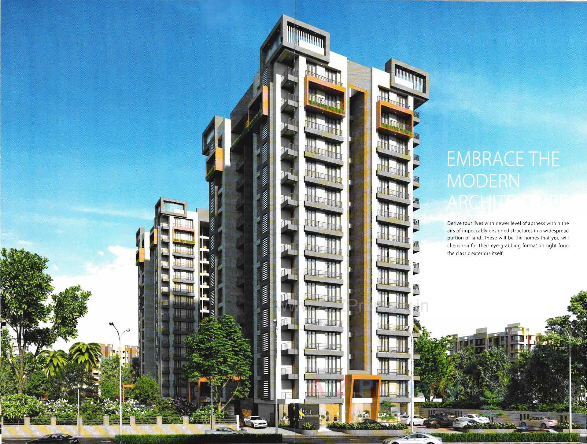 3D Elevation of real estate project Sai Aashish Paradise located at Bhimrad, Surat, Gujarat